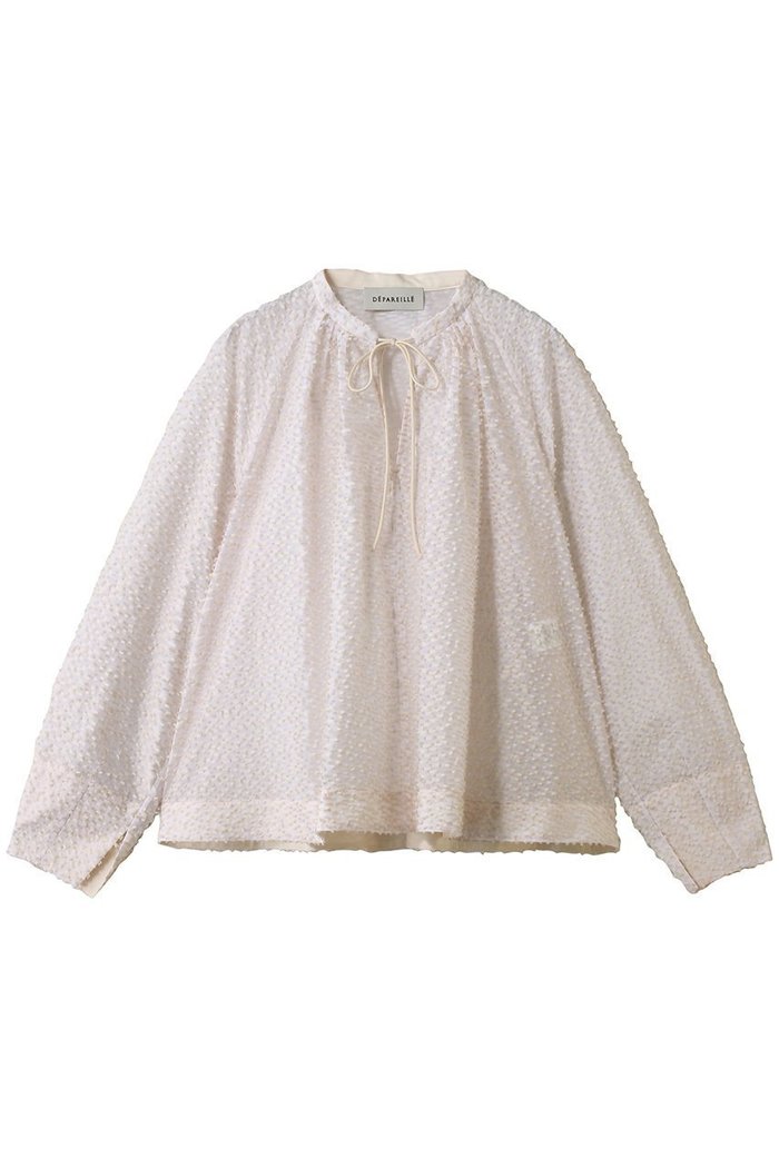 【デパリエ/DEPAREILLE】のテープカットジャカードブラウス インテリア・キッズ・メンズ・レディースファッション・服の通販 founy(ファウニー) https://founy.com/ ファッション Fashion レディースファッション Fashion for Women トップス・カットソー Cut & Sew Tops シャツ・ブラウス・オフィスカジュアル Elegant Blouses & Button-Ups エレガント 上品 Elegant シアー Sheer, See-Through シンプル Simple, Minimal スリーブ Sleeve, Long Sleeve / Short Sleeve ボトム Bottoms, Lower Wear ロング Long, Long-Length |ID: prp329100004915021 ipo3291000000036838623