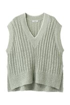 【エブール/ebure】のナチュラルテープニット Vネックリブニットベスト ライトグリーン|ID: prp329100004915053 ipo3291000000036839085