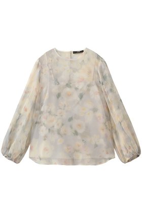 【エブール/ebure】 フラワープリントオーガンジー プルオーバーブラウス人気、トレンドファッション・服の通販 founy(ファニー) ファッション Fashion レディースファッション Fashion for Women トップス・カットソー Cut & Sew Tops シャツ・ブラウス・オフィスカジュアル Elegant Blouses & Button-Ups カジュアルプルオーバー・ニットトップス Pullovers & Knit Tops / Casual Pullovers 花柄・フラワープリント・モチーフ Floral Prints & Motifs / Flower Pattern Tops オーガンジー Organza Fabric シルク Silk, 100% Silk シンプル Simple, Minimal スリーブ Sleeve, Long Sleeve / Short Sleeve フィット Fit, Slim Fit フラット Flat, Flat Shoes フラワー Flower, Floral プリント Print, Printed Pattern モチーフ Motif, Design Theme ロング Long, Long-Length エレガント 上品 Elegant |ID:prp329100004915054