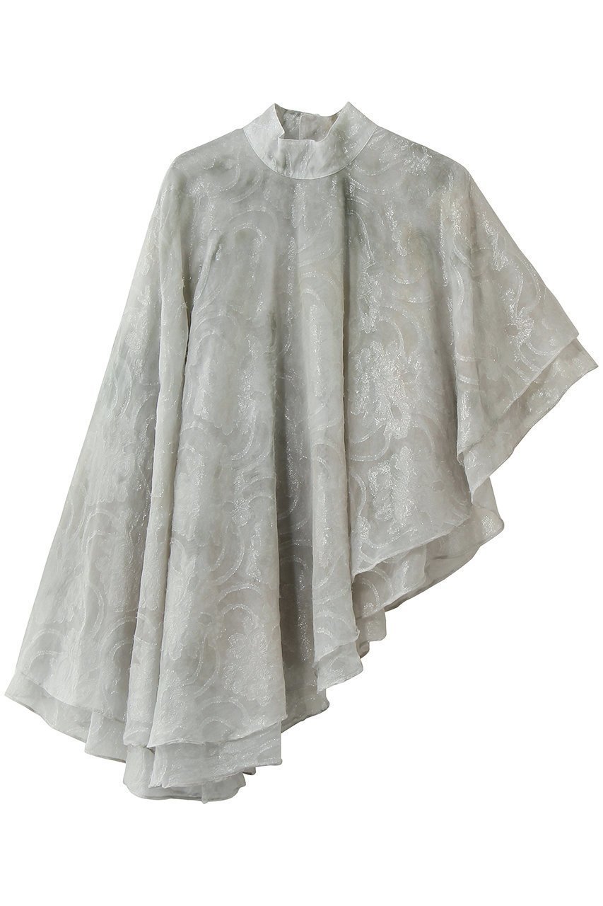 【カナコ サカイ/KANAKO SAKAI】のSHIBORI シアー ジャカード レイヤード ケープ インテリア・キッズ・メンズ・レディースファッション・服の通販 founy(ファニー) 　ファッション　Fashion　レディースファッション　Fashion for Women　トップス・カットソー　Cut & Sew Tops　シャツ・ブラウス・オフィスカジュアル　Elegant Blouses & Button-Ups　シアー　Sheer, See-Through　シンプル　Simple, Minimal　ジャカード／ジャガード　Jacquard, Woven Pattern　スリーブ　Sleeve, Long Sleeve / Short Sleeve　ドレス　Dress, One-Piece　マニッシュ　Mannish, Boyish　ミックス　Mix, Mixed Style　ロング　Long, Long-Length　ライトグリーン|ID: prp329100004915069 ipo3291000000036839275