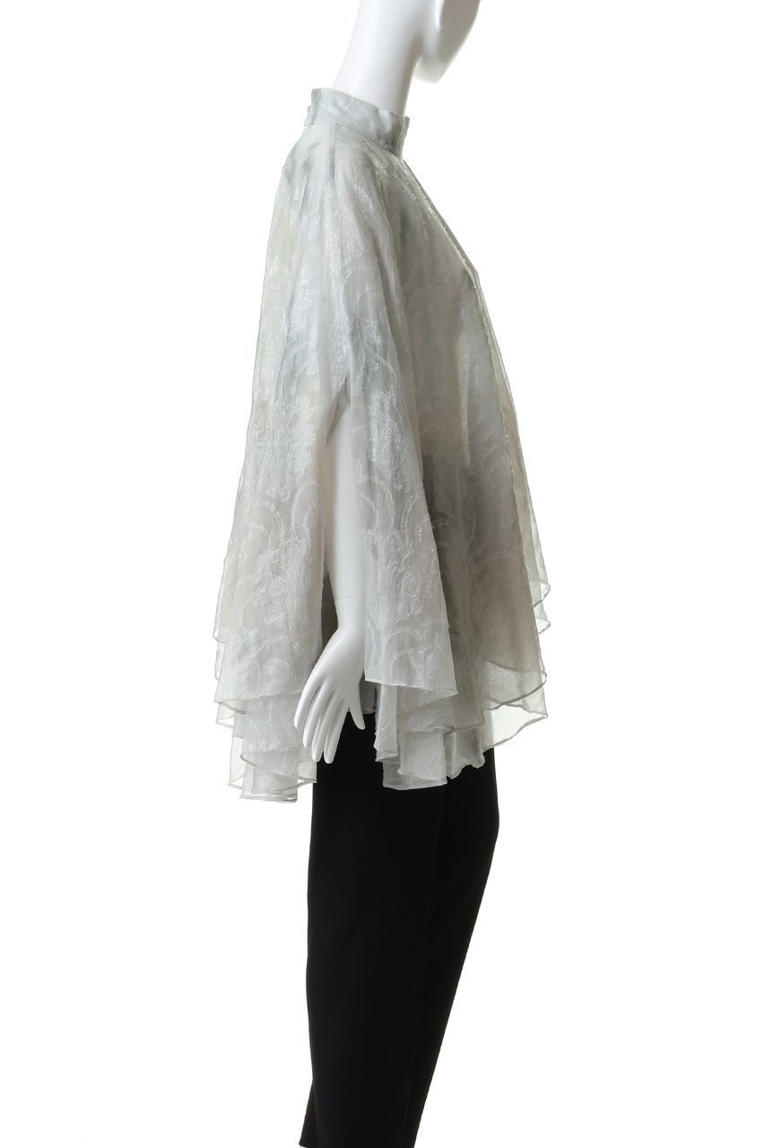 【カナコ サカイ/KANAKO SAKAI】のSHIBORI シアー ジャカード レイヤード ケープ 人気、トレンドファッション・服の通販 founy(ファニー) 　ファッション　Fashion　レディースファッション　Fashion for Women　トップス・カットソー　Cut & Sew Tops　シャツ・ブラウス・オフィスカジュアル　Elegant Blouses & Button-Ups　シアー　Sheer, See-Through　シンプル　Simple, Minimal　ジャカード／ジャガード　Jacquard, Woven Pattern　スリーブ　Sleeve, Long Sleeve / Short Sleeve　ドレス　Dress, One-Piece　マニッシュ　Mannish, Boyish　ミックス　Mix, Mixed Style　ロング　Long, Long-Length　other-3|ID: prp329100004915069 ipo3291000000036839279