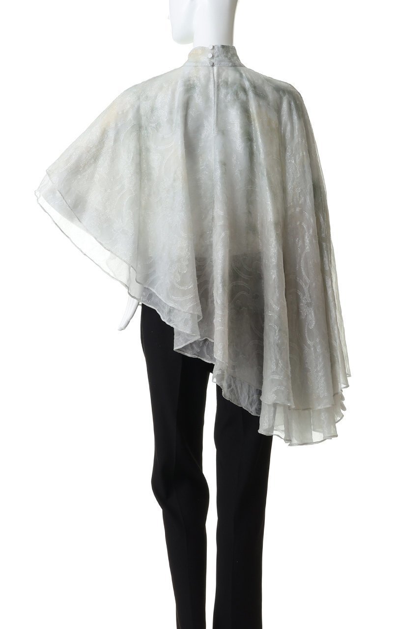 【カナコ サカイ/KANAKO SAKAI】のSHIBORI シアー ジャカード レイヤード ケープ 人気、トレンドファッション・服の通販 founy(ファニー) 　ファッション　Fashion　レディースファッション　Fashion for Women　トップス・カットソー　Cut & Sew Tops　シャツ・ブラウス・オフィスカジュアル　Elegant Blouses & Button-Ups　シアー　Sheer, See-Through　シンプル　Simple, Minimal　ジャカード／ジャガード　Jacquard, Woven Pattern　スリーブ　Sleeve, Long Sleeve / Short Sleeve　ドレス　Dress, One-Piece　マニッシュ　Mannish, Boyish　ミックス　Mix, Mixed Style　ロング　Long, Long-Length　other-4|ID: prp329100004915069 ipo3291000000036839282
