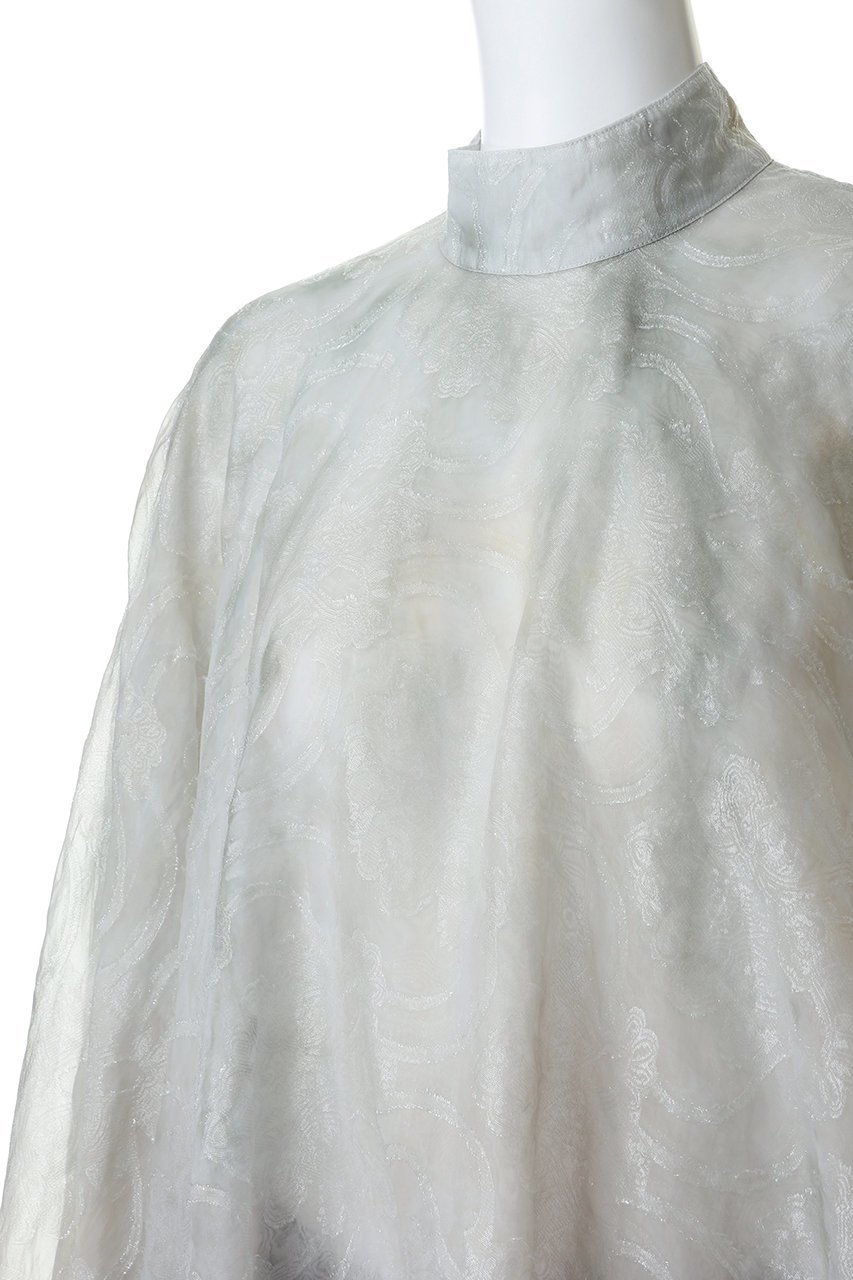 【カナコ サカイ/KANAKO SAKAI】のSHIBORI シアー ジャカード レイヤード ケープ 人気、トレンドファッション・服の通販 founy(ファニー) 　ファッション　Fashion　レディースファッション　Fashion for Women　トップス・カットソー　Cut & Sew Tops　シャツ・ブラウス・オフィスカジュアル　Elegant Blouses & Button-Ups　シアー　Sheer, See-Through　シンプル　Simple, Minimal　ジャカード／ジャガード　Jacquard, Woven Pattern　スリーブ　Sleeve, Long Sleeve / Short Sleeve　ドレス　Dress, One-Piece　マニッシュ　Mannish, Boyish　ミックス　Mix, Mixed Style　ロング　Long, Long-Length　other-5|ID: prp329100004915069 ipo3291000000036839284