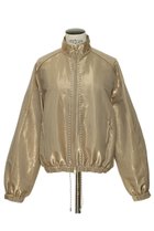 【オブリオ/AUBRIOT】のメタリックツイルトラックジャケット 人気、トレンドファッション・服の通販 founy(ファニー) ファッション Fashion レディースファッション Fashion for Women アウター Coat / Outerwear Collection レディースジャケット・軽アウター Jackets イタリア Italy クロップド Cropped, Short Length ジャカード/ジャガード Jacquard, Woven Pattern ジャケット Jacket, Outerwear スポーティ Sporty, Casual Athletic ドローコード Drawcord, Drawstring Cord バランス Balance, Style Balance ラグジュアリー Luxury, Elegant 再入荷 Restock / Back in Stock thumbnail ゴールド|ID: prp329100004915078 ipo3291000000036839341