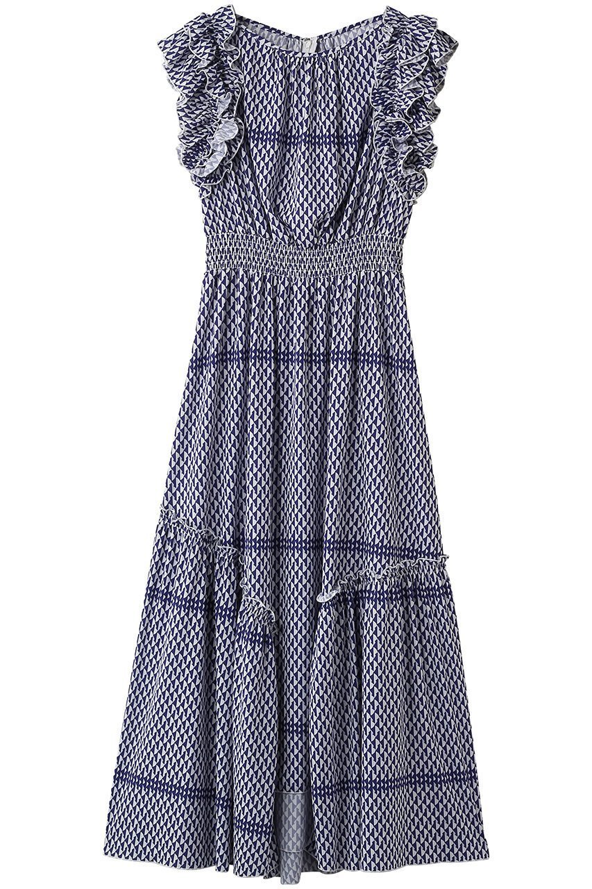 【コルコバード/CORCOVADO】のジャージーラッフルショルダードレス 人気、トレンドファッション・服の通販 founy(ファニー) 　ファッション　Fashion　レディースファッション　Fashion for Women　ワンピース　Dresses　フォーマル・パーティードレス・結婚式用ドレス　Elegant & Casual Dresses　チュニック　Tunic Tops & Dresses　おすすめ　Recommended / Our Picks　アシンメトリー　Asymmetrical Style　イレギュラー　Irregular Design　チュニック　Tunic, Long Top　パーティ　Party, Party Style　フィット　Fit, Slim Fit　フェミニン　Feminine, Girly　フレア　Flare, Flared　プリント　Print, Printed Pattern　リゾート　Resort, Vacation Style　夏　Summer　春　Spring　S/S・春夏　SS, Spring/Summer, Warm Season　 other-1|ID: prp329100004915091 ipo3291000000036839454