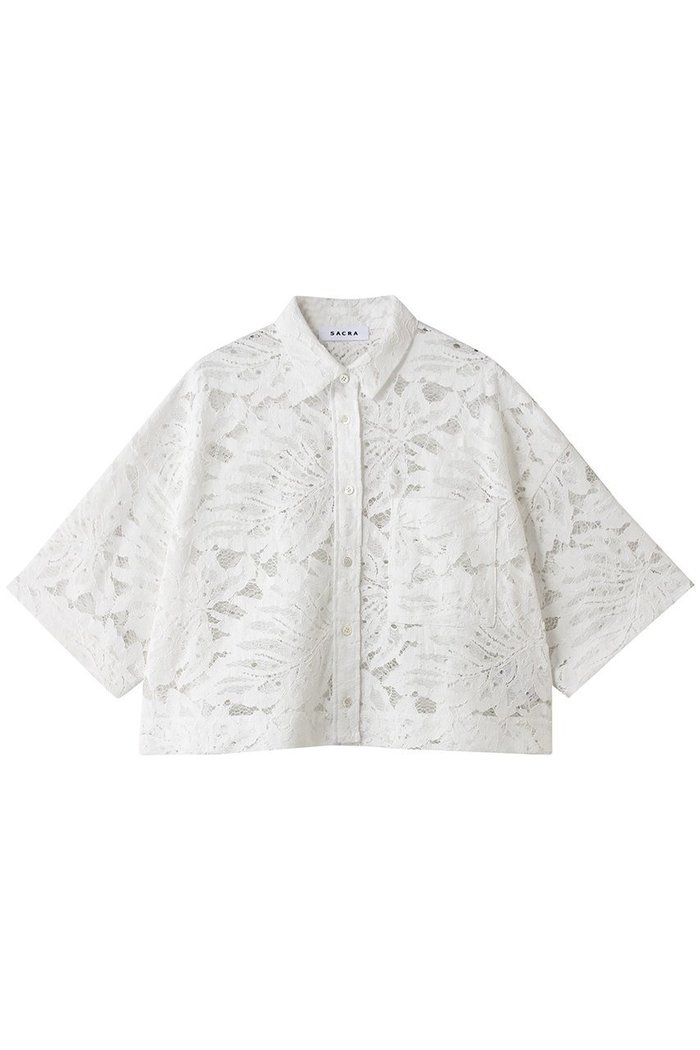 【サクラ/SACRA】のリーフラッセルレースシャツ インテリア・キッズ・メンズ・レディースファッション・服の通販 founy(ファニー) https://founy.com/ ファッション Fashion レディースファッション Fashion for Women トップス・カットソー Cut & Sew Tops シャツ・ブラウス・オフィスカジュアル Elegant Blouses & Button-Ups クロップド Cropped, Short Length ショート Short, Short Length スリーブ Sleeve, Long Sleeve / Short Sleeve バランス Balance, Style Balance ラッセル Raschel, Raschel Lace リーフ Leaf, Botanical Leaf レース Lace, Lace Fabric |ID: prp329100004915107 ipo3291000000036839648