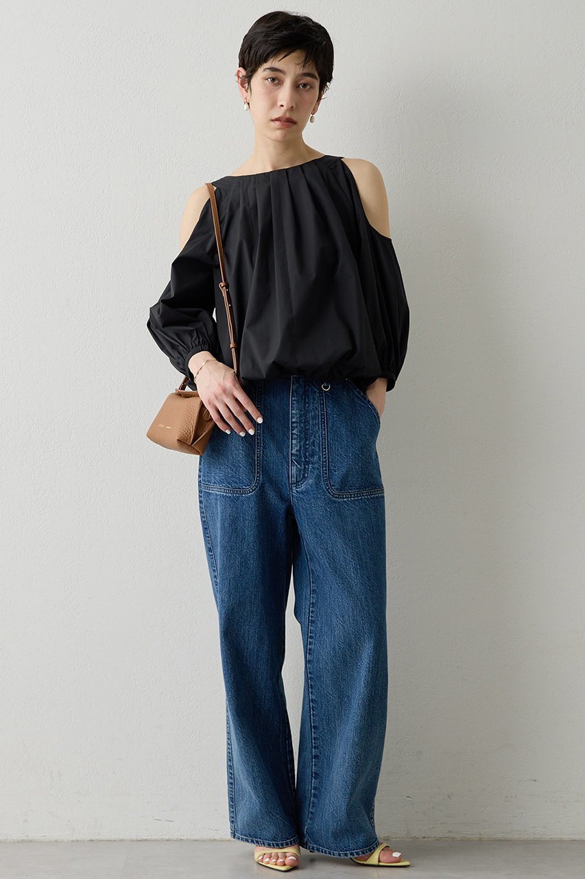 【ウィムガゼット/Whim Gazette】の【THE PAUSE】オープンショルダーブラウス 人気、トレンドファッション・服の通販 founy(ファニー) ファッション Fashion レディースファッション Fashion for Women トップス・カットソー Cut & Sew Tops シャツ・ブラウス・オフィスカジュアル Elegant Blouses & Button-Ups おすすめ Recommended / Our Picks ギャザー Gathered, Ruffled スリーブ Sleeve, Long Sleeve / Short Sleeve タイプライター Typewriter Fabric, Crisp Cotton フォルム Silhouette, Form ロング Long, Long-Length other-2|ID: prp329100004915166 ipo3291000000036840146