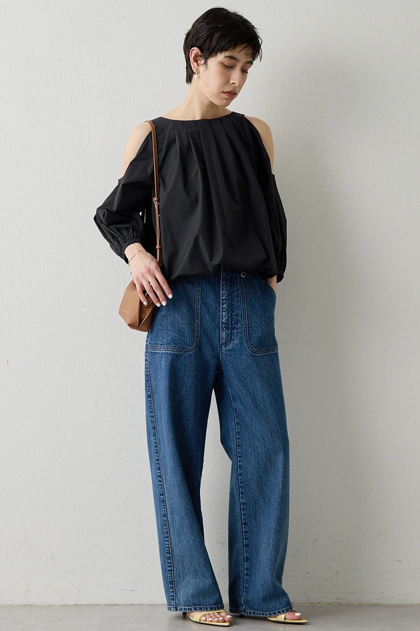 【ウィムガゼット/Whim Gazette】の【THE PAUSE】オープンショルダーブラウス 人気、トレンドファッション・服の通販 founy(ファニー) ファッション Fashion レディースファッション Fashion for Women トップス・カットソー Cut & Sew Tops シャツ・ブラウス・オフィスカジュアル Elegant Blouses & Button-Ups おすすめ Recommended / Our Picks ギャザー Gathered, Ruffled スリーブ Sleeve, Long Sleeve / Short Sleeve タイプライター Typewriter Fabric, Crisp Cotton フォルム Silhouette, Form ロング Long, Long-Length other-6|ID: prp329100004915166 ipo3291000000036840154