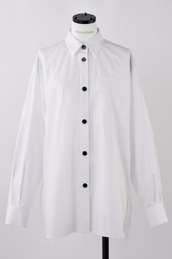 【ナゴンスタンス/nagonstans】のT/Cブロード バイカラーフレアSH/シャツ インテリア・キッズ・メンズ・レディースファッション・服の通販 founy(ファウニー) https://founy.com/ ファッション Fashion レディースファッション Fashion for Women トップス・カットソー Cut & Sew Tops シャツ・ブラウス・オフィスカジュアル Elegant Blouses & Button-Ups シンプル Simple, Minimal スリーブ Sleeve, Long Sleeve / Short Sleeve ブロード Broadcloth, Fine Cotton ポケット Pocket, Pocket Detail ロング Long, Long-Length |ID: prp329100004915243 ipo3291000000036840924