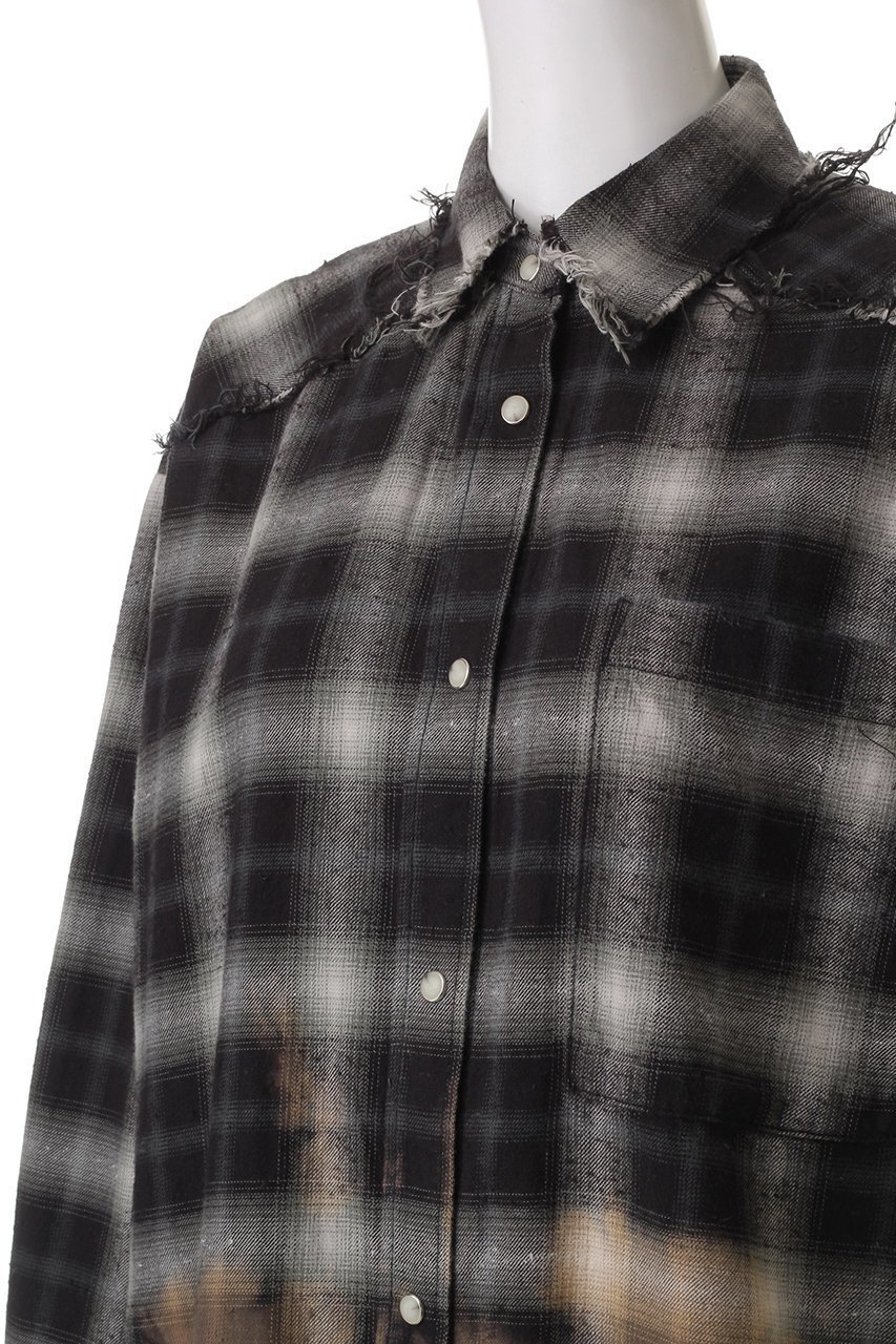 【メゾンスペシャル/MAISON SPECIAL】のBleach Processing Plaid Pattern Shirt/ブリーチチェックシャツ 人気、トレンドファッション・服の通販 founy(ファニー) 　ファッション　Fashion　レディースファッション　Fashion for Women　トップス・カットソー　Cut & Sew Tops　シャツ・ブラウス・オフィスカジュアル　Elegant Blouses & Button-Ups　ヴィンテージ　Vintage Style　シンプル　Simple, Minimal　ストーン　Stone, Gem-Like　スリーブ　Sleeve, Long Sleeve / Short Sleeve　セットアップ　Set-Up, Coordinated Outfit　チェック　Check, Plaid, Tartan　ドット　Polka Dot, Dot Pattern　ブリーチ　Bleach, Washed Finish　ルーズ　Loose, Oversized　ロング　Long, Long-Length　other-5|ID: prp329100004915283 ipo3291000000036841321