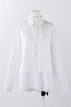 【エンフォルド/ENFOLD】のC/PEブロード レイヤーライク SH/シャツ 人気、トレンドファッション・服の通販 founy(ファニー) ファッション Fashion レディースファッション Fashion for Women トップス・カットソー Cut & Sew Tops シャツ・ブラウス・オフィスカジュアル Elegant Blouses & Button-Ups おすすめ Recommended / Our Picks サテン Satin, Glossy Fabric シンプル Simple, Minimal ジャケット Jacket, Outerwear スタンダード Standard, Basic スリーブ Sleeve, Long Sleeve / Short Sleeve タンク Tank Top, Sleeveless Top バルーン Balloon, Balloon Silhouette ブロード Broadcloth, Fine Cotton ロング Long, Long-Length thumbnail ホワイト|ID: prp329100004915293 ipo3291000000036841385