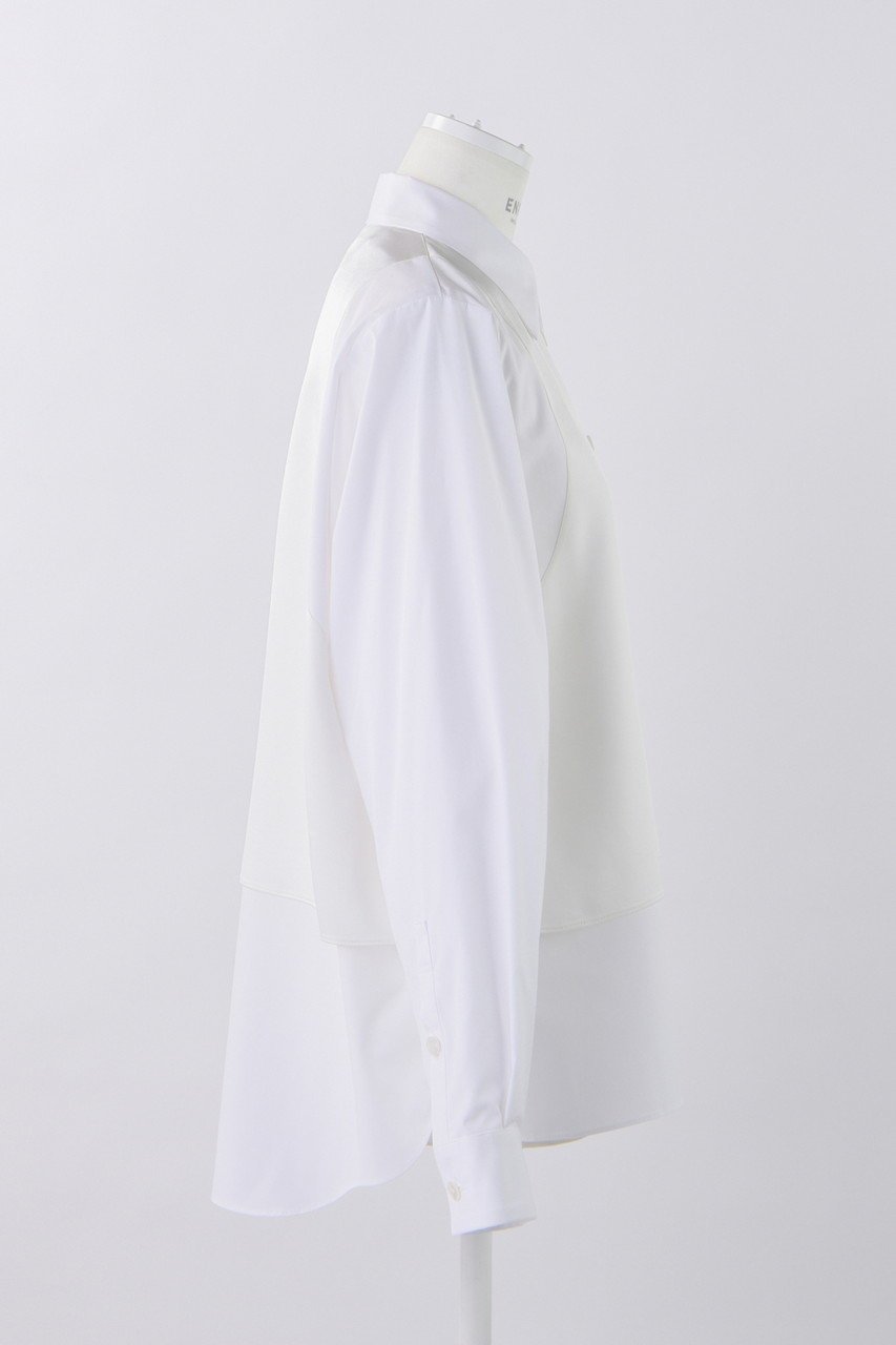 【エンフォルド/ENFOLD】のC/PEブロード レイヤーライク SH/シャツ 人気、トレンドファッション・服の通販 founy(ファニー) ファッション Fashion レディースファッション Fashion for Women トップス・カットソー Cut & Sew Tops シャツ・ブラウス・オフィスカジュアル Elegant Blouses & Button-Ups おすすめ Recommended / Our Picks サテン Satin, Glossy Fabric シンプル Simple, Minimal ジャケット Jacket, Outerwear スタンダード Standard, Basic スリーブ Sleeve, Long Sleeve / Short Sleeve タンク Tank Top, Sleeveless Top バルーン Balloon, Balloon Silhouette ブロード Broadcloth, Fine Cotton ロング Long, Long-Length other-4|ID: prp329100004915293 ipo3291000000036841392