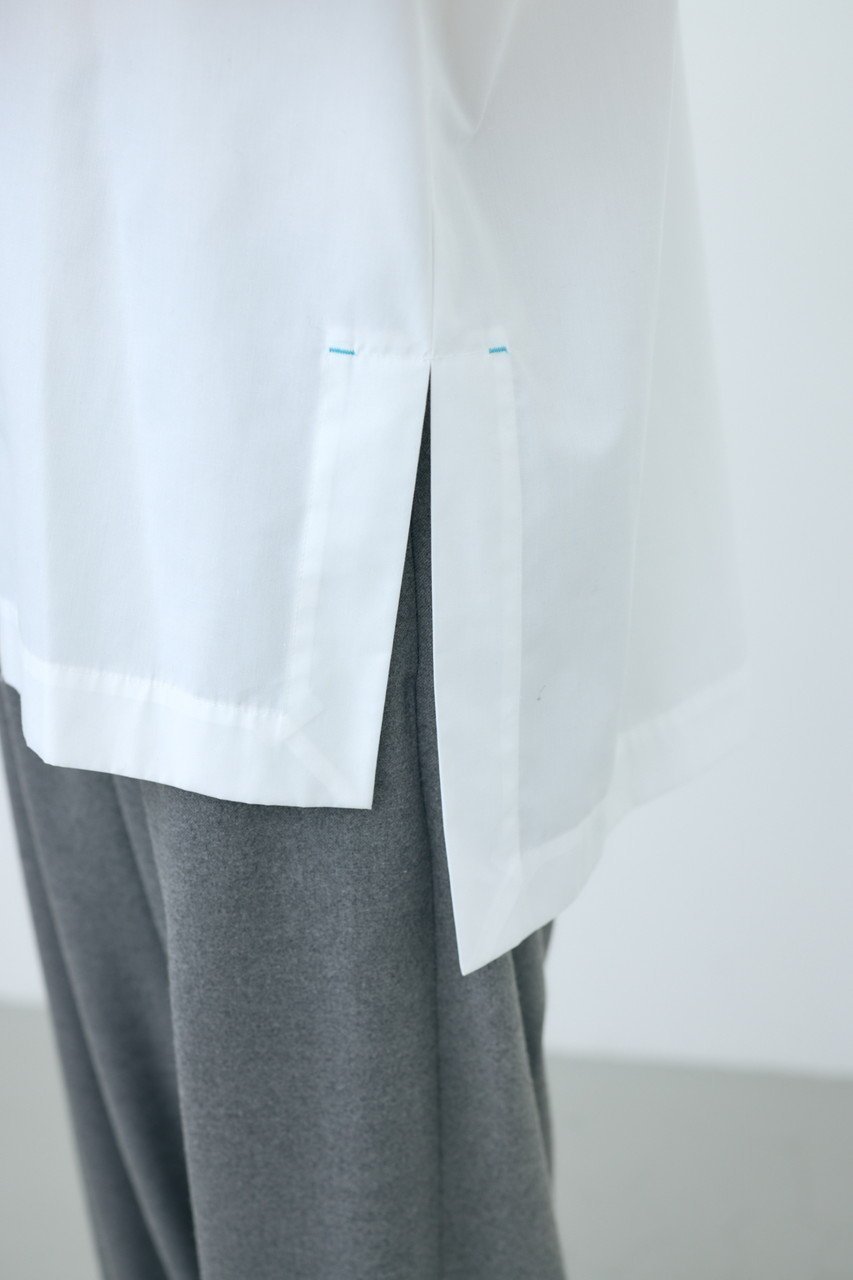 【ナゴンスタンス/nagonstans】のT/Cブロード スクエアBOX SH/シャツ 人気、トレンドファッション・服の通販 founy(ファニー) 　ファッション　Fashion　レディースファッション　Fashion for Women　トップス・カットソー　Cut & Sew Tops　シャツ・ブラウス・オフィスカジュアル　Elegant Blouses & Button-Ups　アシンメトリー　Asymmetrical Style　スクエア　Square, Square Shape　スリット　Slit, Slit Detail　スリーブ　Sleeve, Long Sleeve / Short Sleeve　ブロード　Broadcloth, Fine Cotton　リラックス　Relax, Relaxed Fit　ロング　Long, Long-Length　other-8|ID: prp329100004915314 ipo3291000000036841621