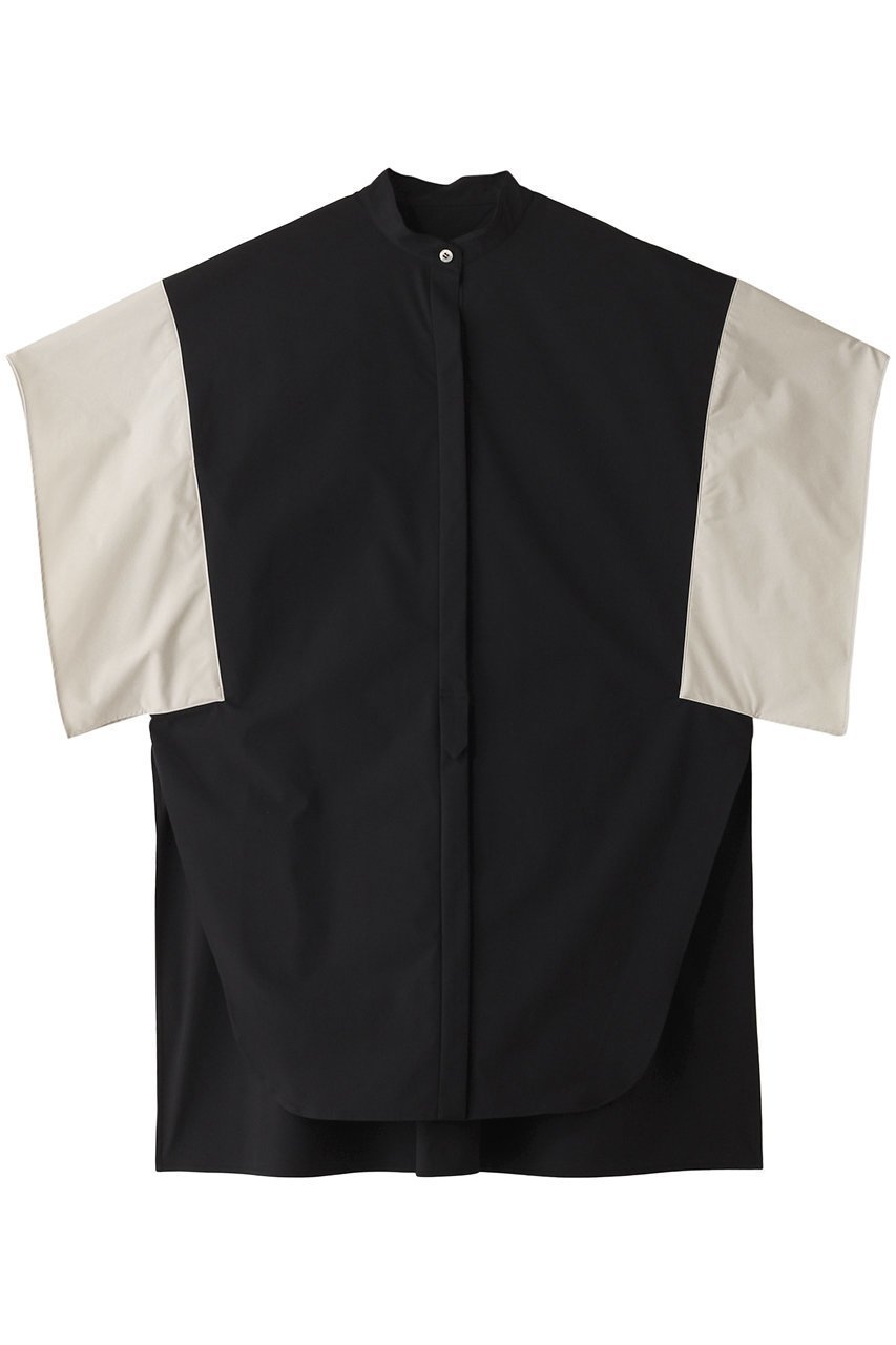 【ル フィル/LE PHIL】のポリエステルツイルバイカラーブラウス 人気、トレンドファッション・服の通販 founy(ファニー) ファッション Fashion レディースファッション Fashion for Women トップス・カットソー Cut & Sew Tops シャツ・ブラウス・オフィスカジュアル Elegant Blouses & Button-Ups コンパクト Compact, Small Size ショート Short, Short Length スクエア Square, Square Shape スリット Slit, Slit Detail スリーブ Sleeve, Long Sleeve / Short Sleeve ツイル Twist, Twisted Detail フロント Front, Front Design ラウンド Round, Round Neck other-1|ID: prp329100004915359 ipo3291000000036842072