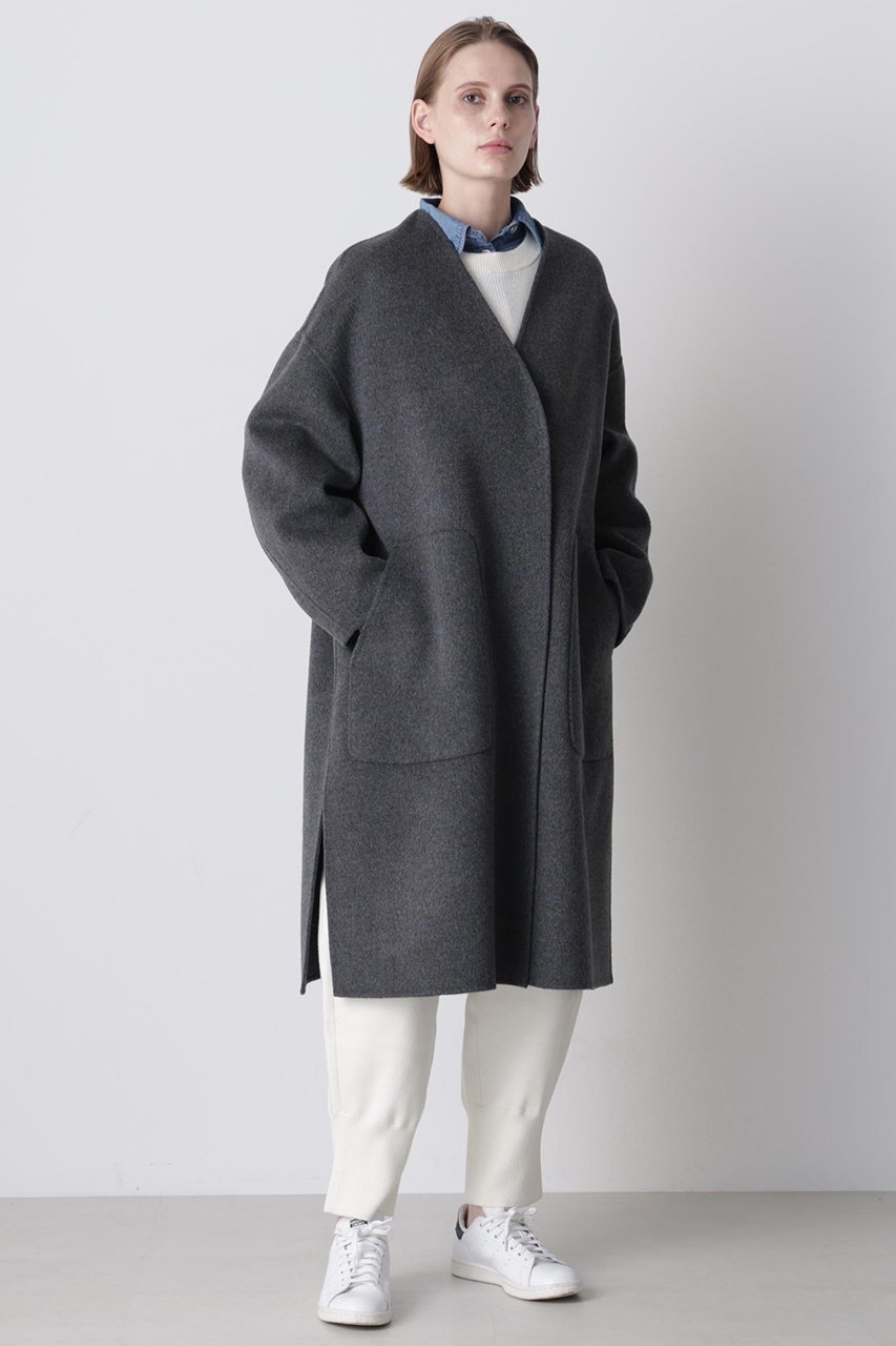 【ヒューエルミュージアム/hueLe Museum】の【hLM】ウールリバーコート 人気、トレンドファッション・服の通販 founy(ファニー) ファッション Fashion レディースファッション Fashion for Women アウター Coat / Outerwear Collection コート・ロングコート・ピーコート Long Coats, Peacoats & More なめらか Smooth, Silky Texture シンプル Simple, Minimal フォルム Silhouette, Form ロング Long, Long-Length other-2|ID: prp329100004915469 ipo3291000000036843271