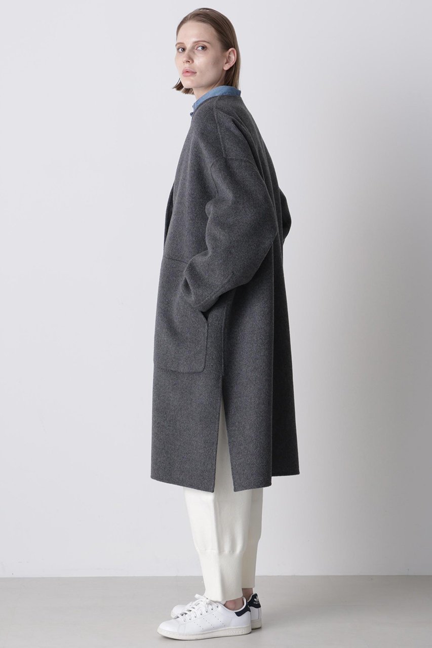 【ヒューエルミュージアム/hueLe Museum】の【hLM】ウールリバーコート 人気、トレンドファッション・服の通販 founy(ファニー) ファッション Fashion レディースファッション Fashion for Women アウター Coat / Outerwear Collection コート・ロングコート・ピーコート Long Coats, Peacoats & More なめらか Smooth, Silky Texture シンプル Simple, Minimal フォルム Silhouette, Form ロング Long, Long-Length other-3|ID: prp329100004915469 ipo3291000000036843273