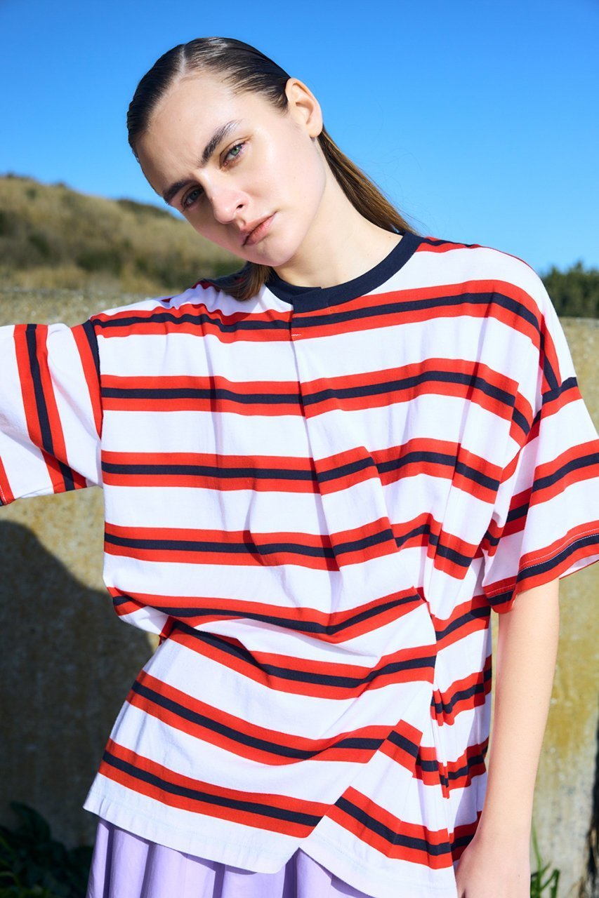 【ナゴンスタンス/nagonstans】のtuck t-shirt 人気、トレンドファッション・服の通販 founy(ファニー) ファッション Fashion レディースファッション Fashion for Women トップス・カットソー Cut & Sew Tops シャツ・ブラウス・オフィスカジュアル Elegant Blouses & Button-Ups ロングTシャツ・Tシャツ Longline T-Shirts & Tees カットソー・ベーシックTシャツ Cut-and-Sewn Tops / Stretch Tees & Basics ショート Short, Short Length シンプル Simple, Minimal スリーブ Sleeve, Long Sleeve / Short Sleeve ボックス Boxy, Box Shape ボーダー Border, Stripe 再入荷 Restock / Back in Stock other-2|ID: prp329100004915534 ipo3291000000036844029