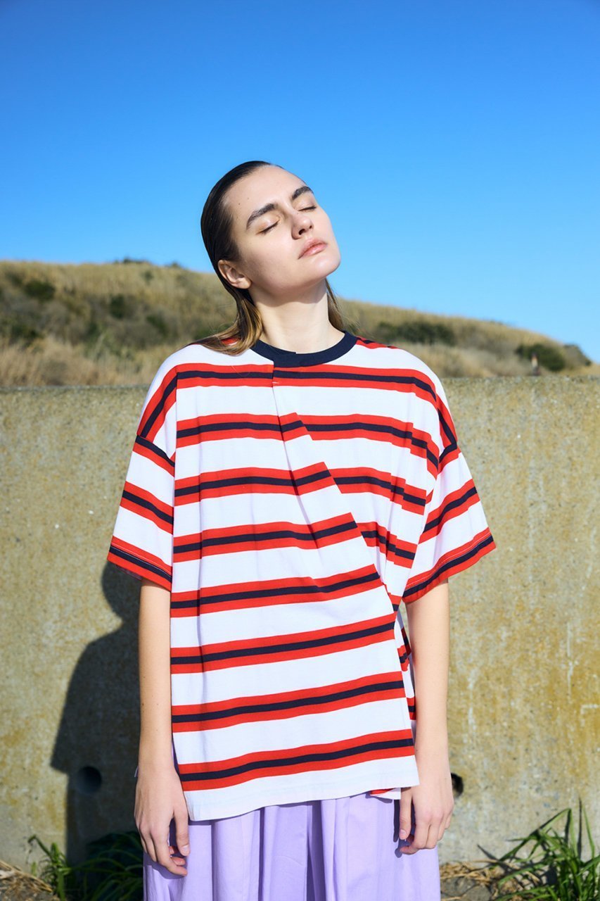 【ナゴンスタンス/nagonstans】のtuck t-shirt 人気、トレンドファッション・服の通販 founy(ファニー) ファッション Fashion レディースファッション Fashion for Women トップス・カットソー Cut & Sew Tops シャツ・ブラウス・オフィスカジュアル Elegant Blouses & Button-Ups ロングTシャツ・Tシャツ Longline T-Shirts & Tees カットソー・ベーシックTシャツ Cut-and-Sewn Tops / Stretch Tees & Basics ショート Short, Short Length シンプル Simple, Minimal スリーブ Sleeve, Long Sleeve / Short Sleeve ボックス Boxy, Box Shape ボーダー Border, Stripe 再入荷 Restock / Back in Stock other-6|ID: prp329100004915534 ipo3291000000036844037