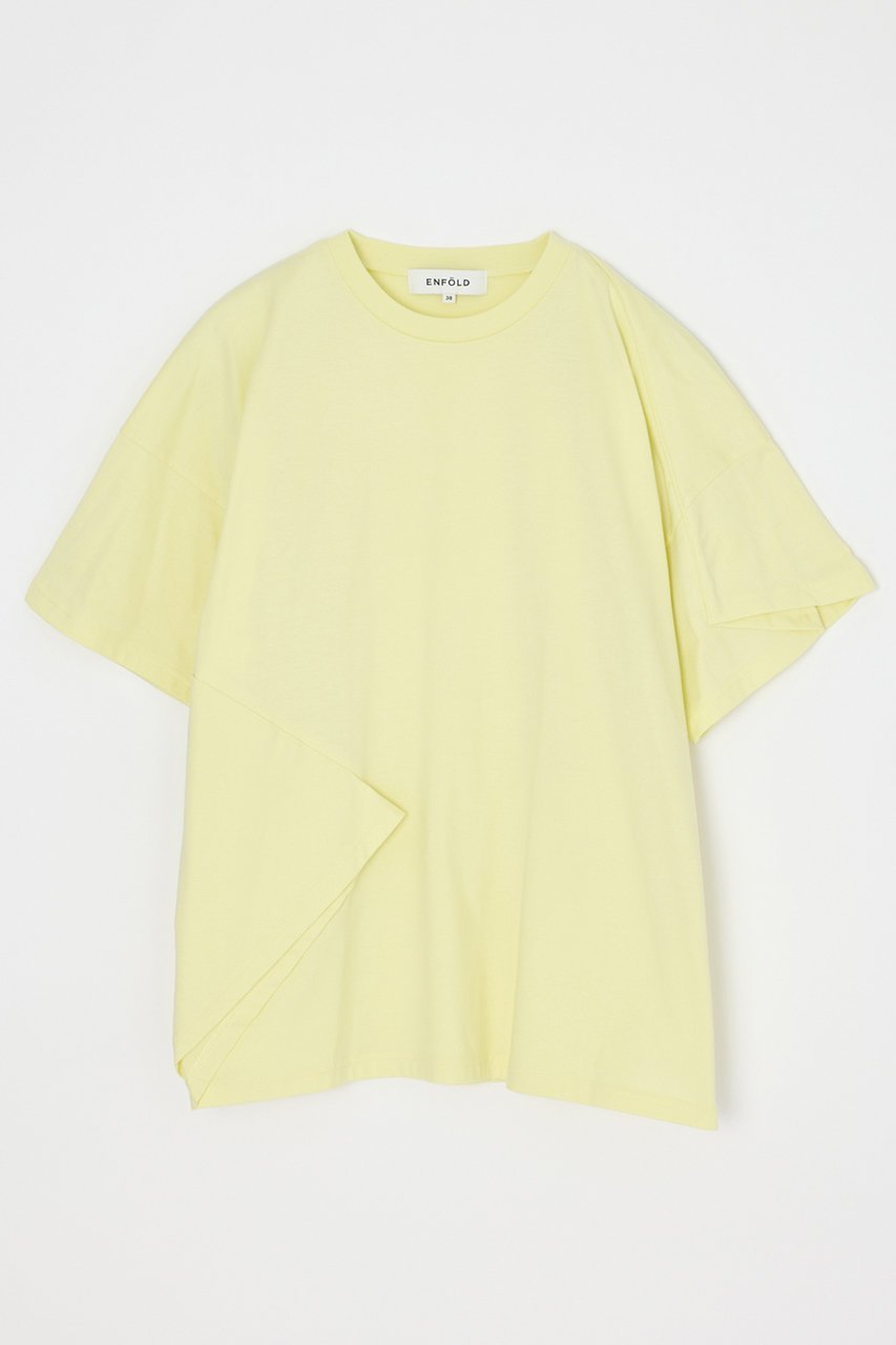 【エンフォルド/ENFOLD】のFOLDED BODY T-SHIRT インテリア・キッズ・メンズ・レディースファッション・服の通販 founy(ファニー) ファッション Fashion レディースファッション Fashion for Women トップス・カットソー Cut & Sew Tops シャツ・ブラウス・オフィスカジュアル Elegant Blouses & Button-Ups ロングTシャツ・Tシャツ Longline T-Shirts & Tees カットソー・ベーシックTシャツ Cut-and-Sewn Tops / Stretch Tees & Basics ショート Short, Short Length シンプル Simple, Minimal スリット Slit, Slit Detail スリーブ Sleeve, Long Sleeve / Short Sleeve パターン Pattern, Design Print 再入荷 Restock / Back in Stock ライトイエロー|ID: prp329100004915537 ipo3291000000036844048