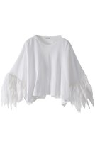 【アユーシ/AAYUSHI】のフェザーフリルカットソー 人気、トレンドファッション・服の通販 founy(ファニー) ファッション Fashion レディースファッション Fashion for Women トップス・カットソー Cut & Sew Tops シャツ・ブラウス・オフィスカジュアル Elegant Blouses & Button-Ups ロングTシャツ・Tシャツ Longline T-Shirts & Tees カットソー・ベーシックTシャツ Cut-and-Sewn Tops / Stretch Tees & Basics インド Indian Textile カットソー Cut and Sewn Top ショルダー Shoulder, Shoulder Strap ショート Short, Short Length シンプル Simple, Minimal スラックス Slacks, Dress Pants スリーブ Sleeve, Long Sleeve / Short Sleeve デニム Denim, Jeans Material ドロップ Drop Shoulder, Dropped Style バランス Balance, Style Balance フェザー Feather, Feather Detail フリル Frill, Ruffle ボックス Boxy, Box Shape 再入荷 Restock / Back in Stock おすすめ Recommended / Our Picks |ID:prp329100004915542
