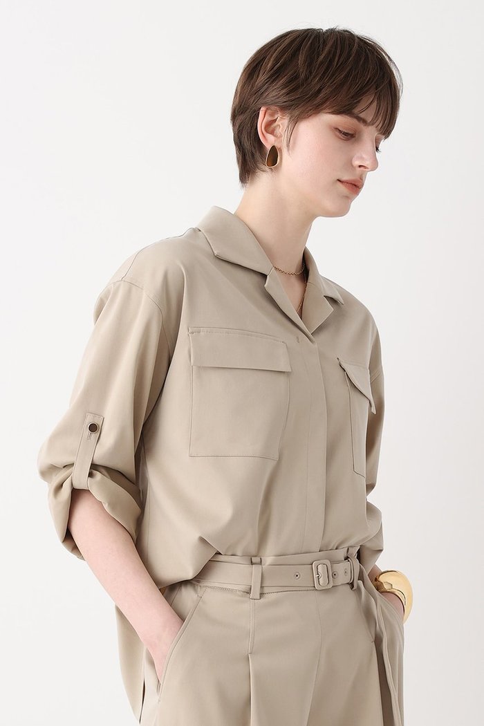 【アルアバイル/allureville】のフィブリルターンバックシャツ インテリア・キッズ・メンズ・レディースファッション・服の通販 founy(ファニー) https://founy.com/ ファッション Fashion レディースファッション Fashion for Women トップス・カットソー Cut & Sew Tops シャツ・ブラウス・オフィスカジュアル Elegant Blouses & Button-Ups バッグ Bags クール Cool, Chic ジャケット Jacket, Outerwear スリーブ Sleeve, Long Sleeve / Short Sleeve ビンテージ Vintage, Retro Style メタル Metal, Metal Parts ロング Long, Long-Length エレガント 上品 Elegant 新作・新入荷 New Arrivals / New In 秋 Autumn 羽織 Haori, Light Jacket |ID: prp329100004915601 ipo3291000000036844588