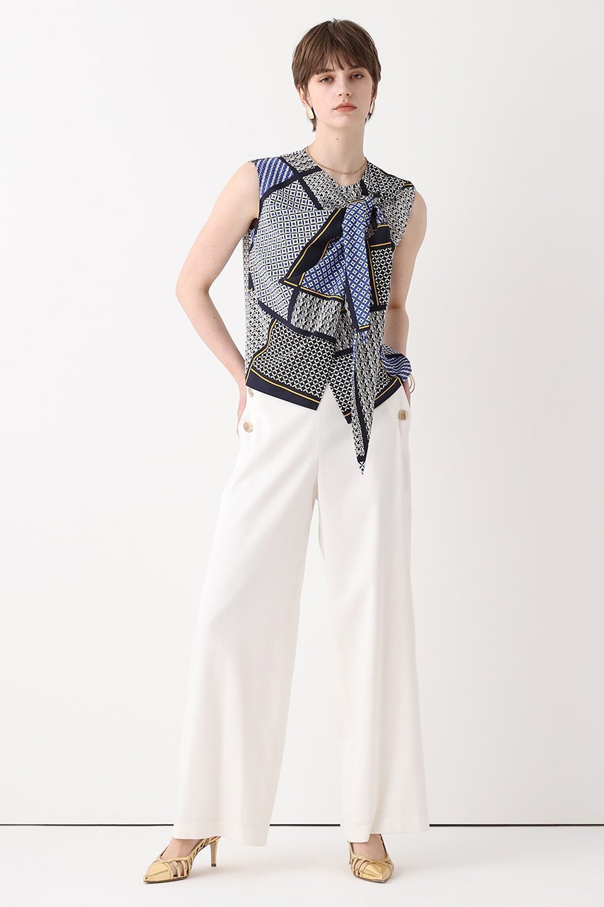 【アルアバイル/allureville】のジオメトリックプリントパッチブラウス 人気、トレンドファッション・服の通販 founy(ファニー) 　ファッション　Fashion　レディースファッション　Fashion for Women　トップス・カットソー　Cut & Sew Tops　キャミソール&ノースリーブ　Camisoles & Sleeveless Tops　シャツ・ブラウス・オフィスカジュアル　Elegant Blouses & Button-Ups　ノースリーブ　Sleeveless, No-Sleeve　新作・新入荷　New Arrivals / New In　other-2|ID: prp329100004915602 ipo3291000000036844610