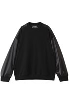 【メゾンスペシャル/MAISON SPECIAL】の【UNISEX】レザーライクサテンドッキング クルーネックニットPO L/S BLK(ブラック)|ID: prp329100004915620 ipo3291000000036844745