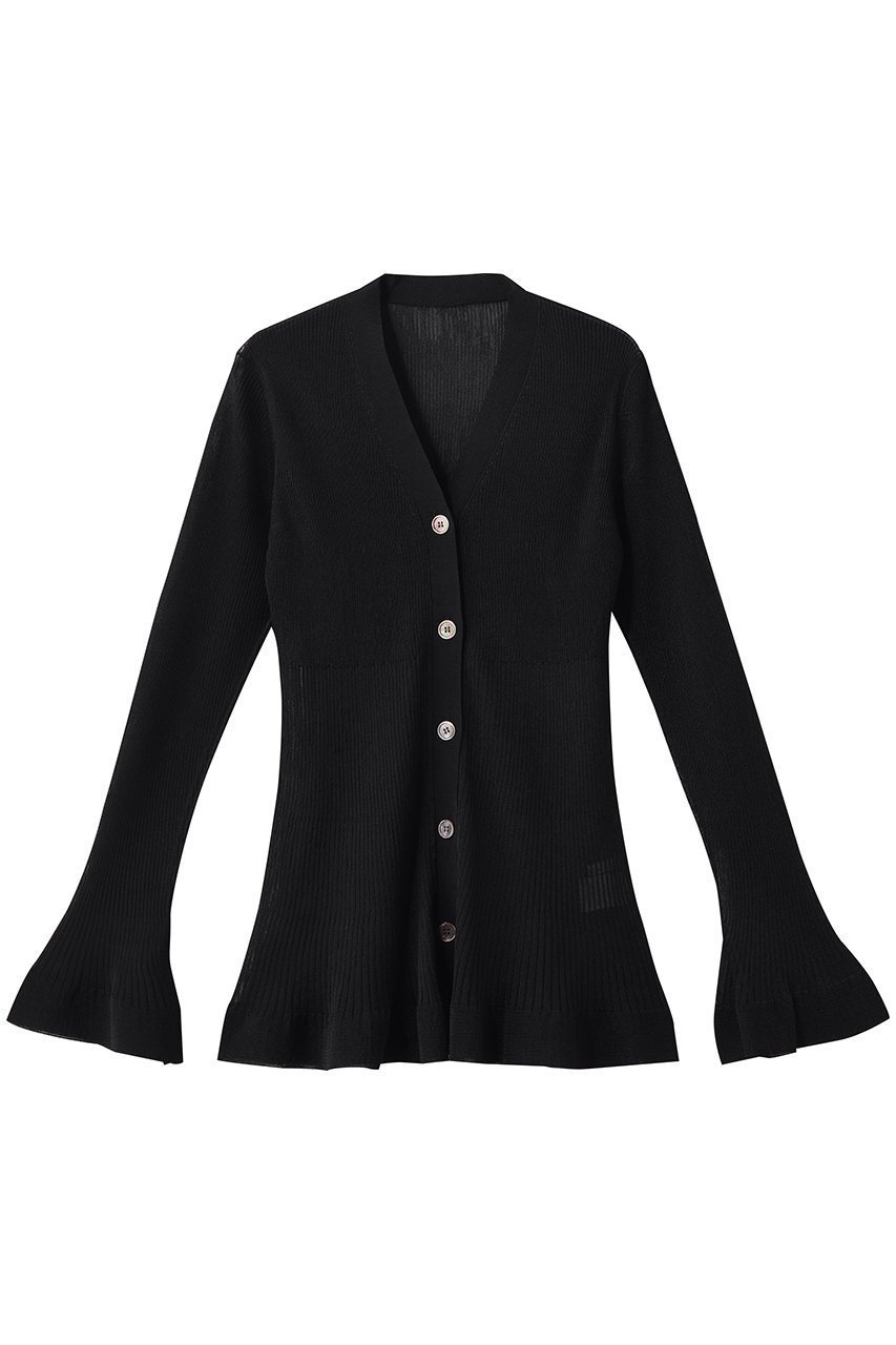 【ヴェニカ/Venica】のsheer flare pleats knit cardigan インテリア・キッズ・メンズ・レディースファッション・服の通販 founy(ファニー) 　ファッション　Fashion　レディースファッション　Fashion for Women　トップス・カットソー　Cut & Sew Tops　ニット　Knit Tops & Sweaters　カーディガン・羽織り　Layered Style Cardigans　カーディガン　Cardigan, Knitwear　シアー　Sheer, See-Through　パーティ　Party, Party Style　フィット　Fit, Slim Fit　フェミニン　Feminine, Girly　フリル　Frill, Ruffle　フレア　Flare, Flared　プリーツ　Pleats, Pleated　新作・新入荷　New Arrivals / New In　BLK|ID: prp329100004915622 ipo3291000000036844765