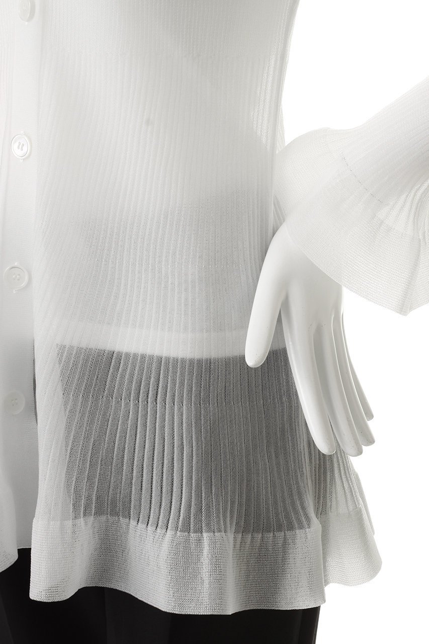 【ヴェニカ/Venica】のsheer flare pleats knit cardigan 人気、トレンドファッション・服の通販 founy(ファニー) 　ファッション　Fashion　レディースファッション　Fashion for Women　トップス・カットソー　Cut & Sew Tops　ニット　Knit Tops & Sweaters　カーディガン・羽織り　Layered Style Cardigans　カーディガン　Cardigan, Knitwear　シアー　Sheer, See-Through　パーティ　Party, Party Style　フィット　Fit, Slim Fit　フェミニン　Feminine, Girly　フリル　Frill, Ruffle　フレア　Flare, Flared　プリーツ　Pleats, Pleated　新作・新入荷　New Arrivals / New In　other-5|ID: prp329100004915622 ipo3291000000036844773