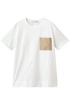 【ベイジ,/BEIGE,】のTORENIA(トレニア)/レザーポケットコットンクルーネックTシャツ White × Taupe|ID: prp329100004916886 ipo3291000000036862567