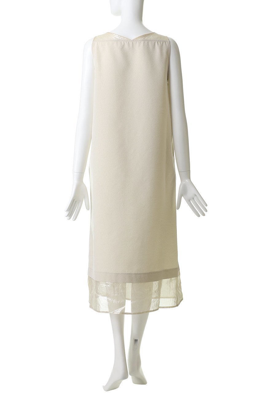 【ミディウミソリッド/MIDIUMISOLID】のn/slv OP with foil print organdy ワンピース 人気、トレンドファッション・服の通販 founy(ファニー) 　ファッション　Fashion　レディースファッション　Fashion for Women　ワンピース　Dresses　チュニック　Tunic Tops & Dresses　シアー　Sheer, See-Through　シンプル　Simple, Minimal　チュニック　Tunic, Long Top　デコルテ　Décolleté, Neckline　ドッキング　Docking, Mixed Material　ノースリーブ　Sleeveless, No-Sleeve　パーティ　Party, Party Style　プリント　Print, Printed Pattern　ロング　Long, Long-Length　新作・新入荷　New Arrivals / New In　other-4|ID: prp329100004916893 ipo3291000000036862628
