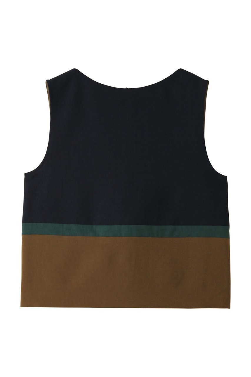 【ティアラ/Tiara】のカラーブロックブラウス インテリア・キッズ・メンズ・レディースファッション・服の通販 founy(ファニー) 　ファッション　Fashion　レディースファッション　Fashion for Women　トップス・カットソー　Cut & Sew Tops　キャミソール&ノースリーブ　Camisoles & Sleeveless Tops　シャツ・ブラウス・オフィスカジュアル　Elegant Blouses & Button-Ups　シンプル　Simple, Minimal　ジャケット　Jacket, Outerwear　ノースリーブ　Sleeveless, No-Sleeve　ブロック　Block, Solid Block Pattern　ボトム　Bottoms, Lower Wear　エレガント 上品　Elegant　夏　Summer　新作・新入荷　New Arrivals / New In　ネイビー|ID: prp329100004916895 ipo3291000000036862642