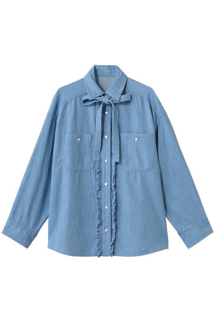 【ミュベール/MUVEIL】のデニムブラウス インテリア・キッズ・メンズ・レディースファッション・服の通販 founy(ファニー) https://founy.com/ ファッション Fashion レディースファッション Fashion for Women トップス・カットソー Cut & Sew Tops シャツ・ブラウス・オフィスカジュアル Elegant Blouses & Button-Ups エレガント 上品 Elegant ギャザー Gathered, Ruffled スリーブ Sleeve, Long Sleeve / Short Sleeve デニム Denim, Jeans Material ロング Long, Long-Length 新作・新入荷 New Arrivals / New In |ID: prp329100004916900 ipo3291000000036862680