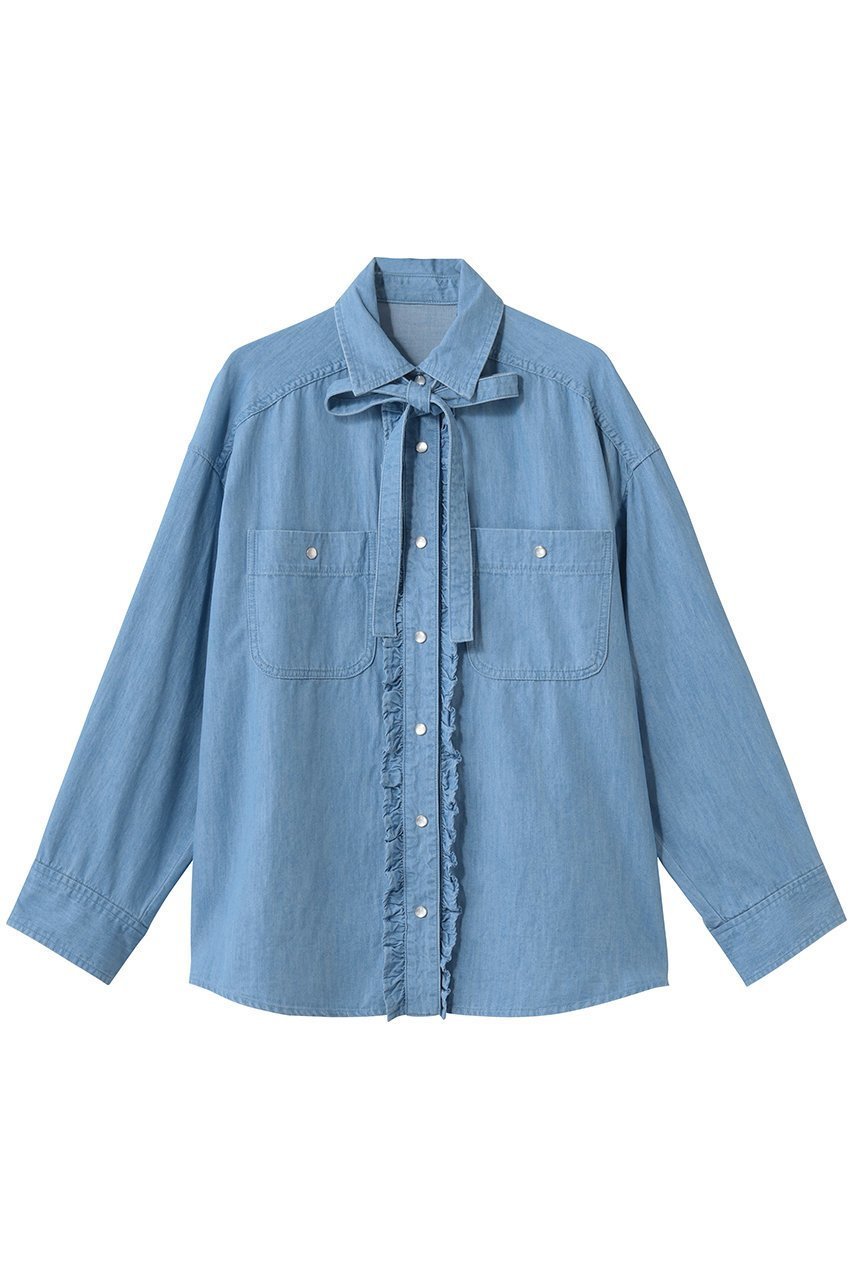 【ミュベール/MUVEIL】のデニムブラウス 人気、トレンドファッション・服の通販 founy(ファニー) ファッション Fashion レディースファッション Fashion for Women トップス・カットソー Cut & Sew Tops シャツ・ブラウス・オフィスカジュアル Elegant Blouses & Button-Ups エレガント 上品 Elegant ギャザー Gathered, Ruffled スリーブ Sleeve, Long Sleeve / Short Sleeve デニム Denim, Jeans Material ロング Long, Long-Length 新作・新入荷 New Arrivals / New In other-1|ID: prp329100004916900 ipo3291000000036862680