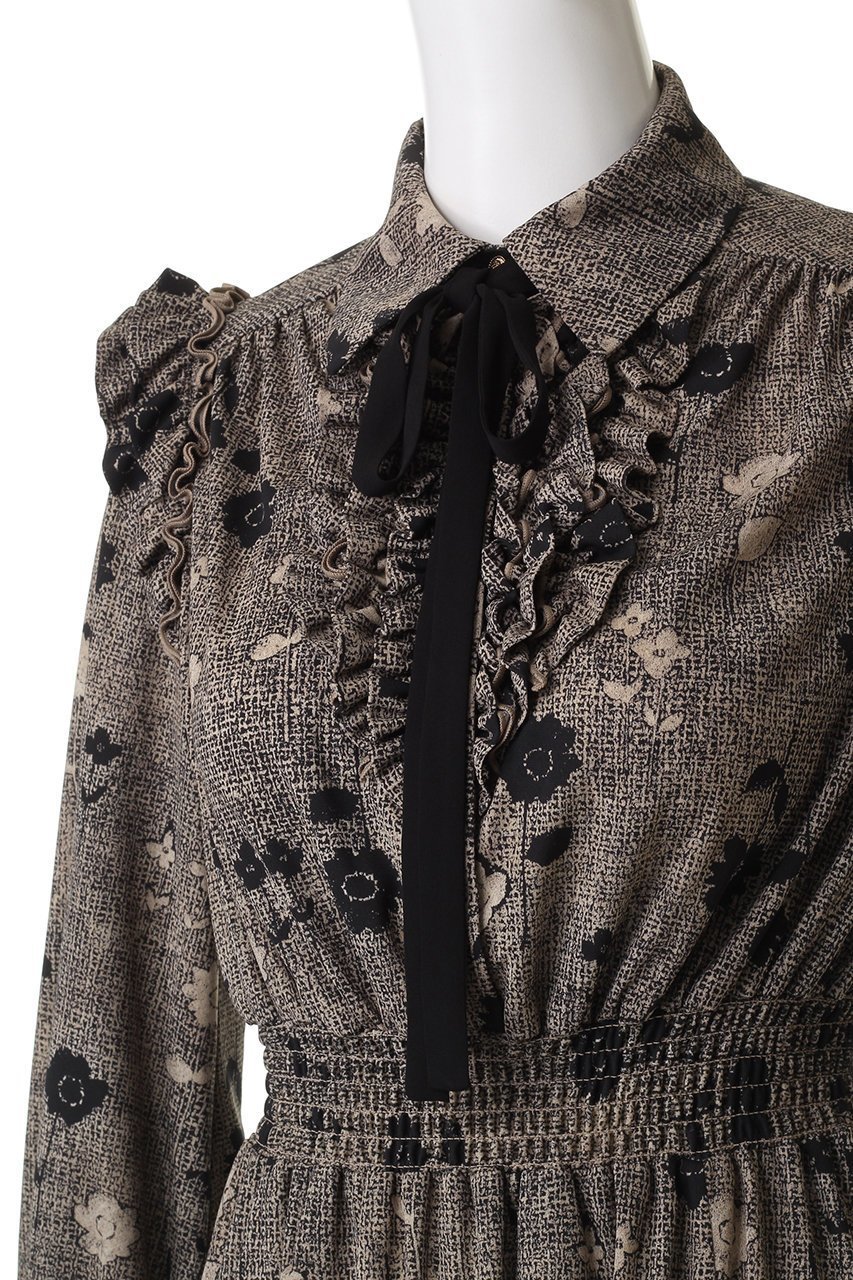 【コルコバード/CORCOVADO】のプリントボウタイドレス 人気、トレンドファッション・服の通販 founy(ファニー) 　ファッション　Fashion　レディースファッション　Fashion for Women　ワンピース　Dresses　フォーマル・パーティードレス・結婚式用ドレス　Elegant & Casual Dresses　チュニック　Tunic Tops & Dresses　オケージョン　Occasion Wear　チュニック　Tunic, Long Top　ドレス　Dress, One-Piece　フラワー　Flower, Floral　フリル　Frill, Ruffle　プリント　Print, Printed Pattern　リボン　Ribbon, Bow　other-5|ID: prp329100004916965 ipo3291000000036865302