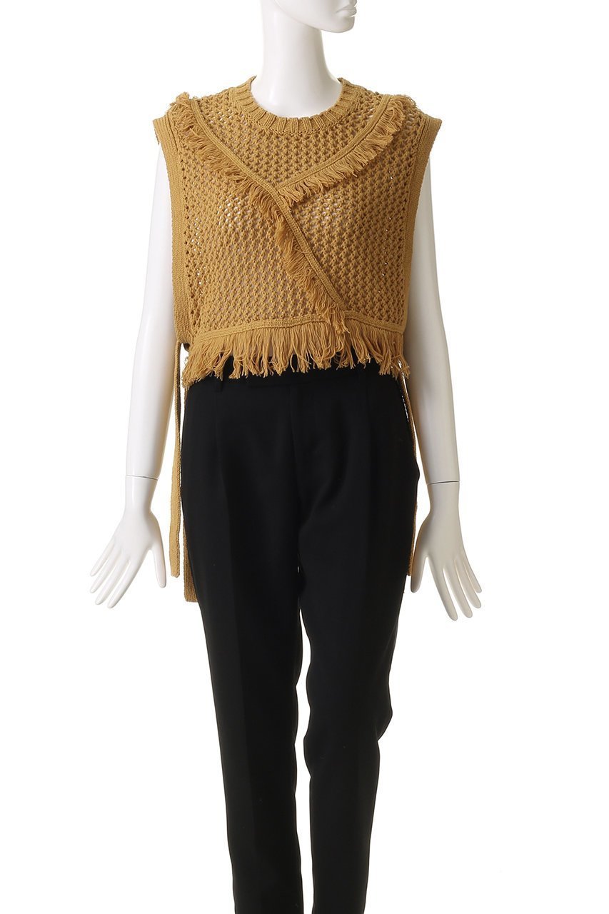 【ミディウミソリッド/MIDIUMISOLID】のside ribbon fringe mesh vest.S ベスト 人気、トレンドファッション・服の通販 founy(ファニー) ファッション Fashion レディースファッション Fashion for Women アウター Coat / Outerwear Collection レディースジャケット・軽アウター Jackets アシンメトリー Asymmetrical Style ジャケット Jacket, Outerwear フリンジ Fringe, Tassel ベスト Vest, Waistcoat メッシュ Mesh, Net Fabric other-2|ID: prp329100004916971 ipo3291000000036865468