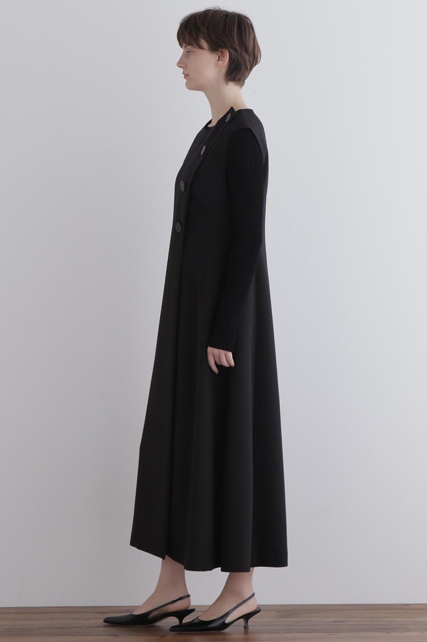 【ル フィル/LE PHIL】のジレロングワンピース 人気、トレンドファッション・服の通販 founy(ファニー) 　ファッション　Fashion　レディースファッション　Fashion for Women　アウター　Coat / Outerwear Collection　ワンピース　Dresses　チュニック　Tunic Tops & Dresses　クラシック　Classic, Timeless Style　ダブル　Double, Double-Breasted　チュニック　Tunic, Long Top　ハイネック　High Neck, Mock Neck　バランス　Balance, Style Balance　フロント　Front, Front Design　ロング　Long, Long-Length　エレガント 上品　Elegant　other-3|ID: prp329100004916980 ipo3291000000036865631