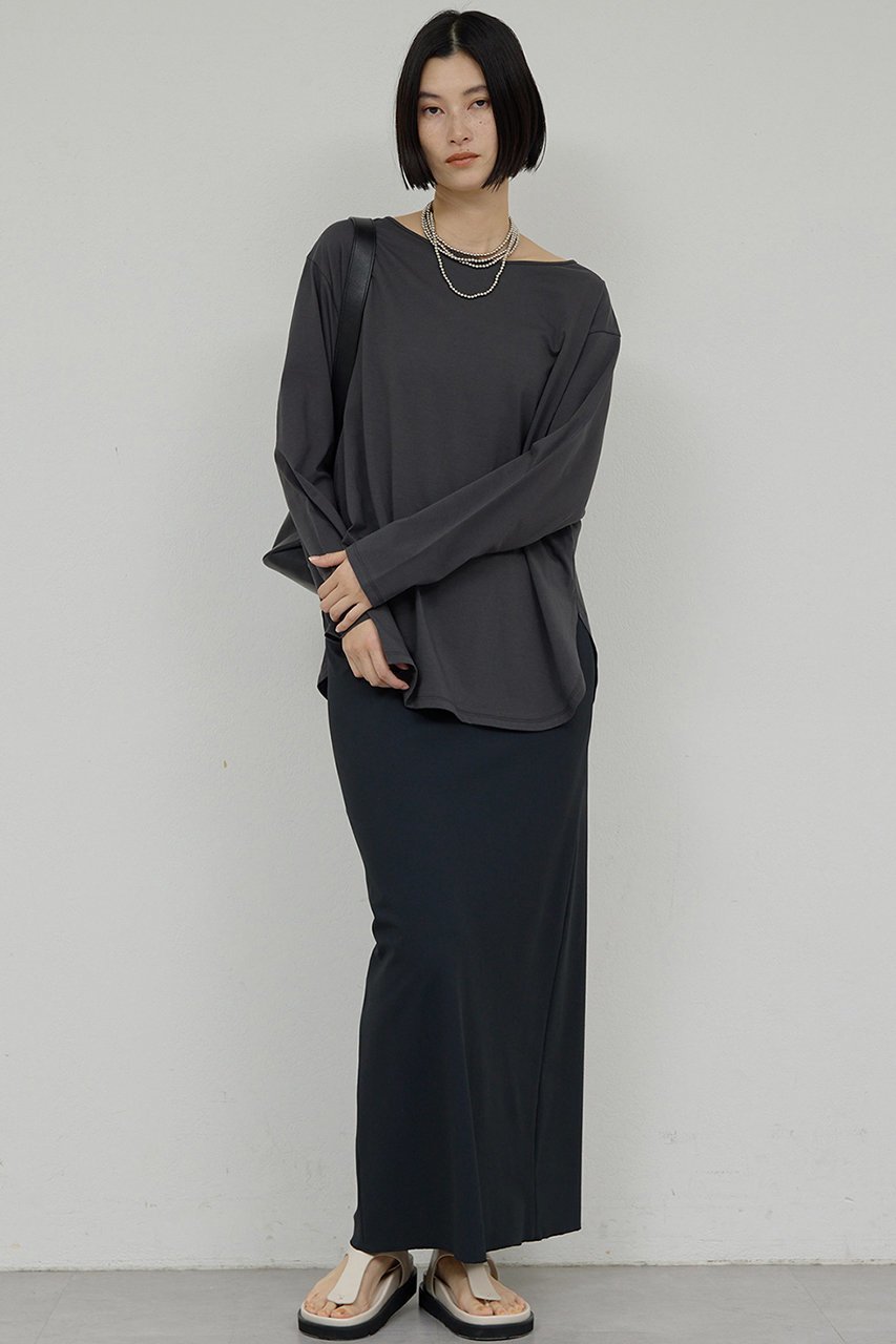 【ガリャルダガランテ/GALLARDAGALANTE】のラウンドヘムTee 人気、トレンドファッション・服の通販 founy(ファニー) 　ファッション　Fashion　レディースファッション　Fashion for Women　トップス・カットソー　Cut & Sew Tops　シャツ・ブラウス・オフィスカジュアル　Elegant Blouses & Button-Ups　ロングTシャツ・Tシャツ　Longline T-Shirts & Tees　カットソー・ベーシックTシャツ　Cut-and-Sewn Tops / Stretch Tees & Basics　カットソー　Cut and Sewn Top　スリーブ　Sleeve, Long Sleeve / Short Sleeve　ベーシック　Basic, Essential　ロング　Long, Long-Length　洗える　Machine Washable　other-2|ID: prp329100004916992 ipo3291000000036865909