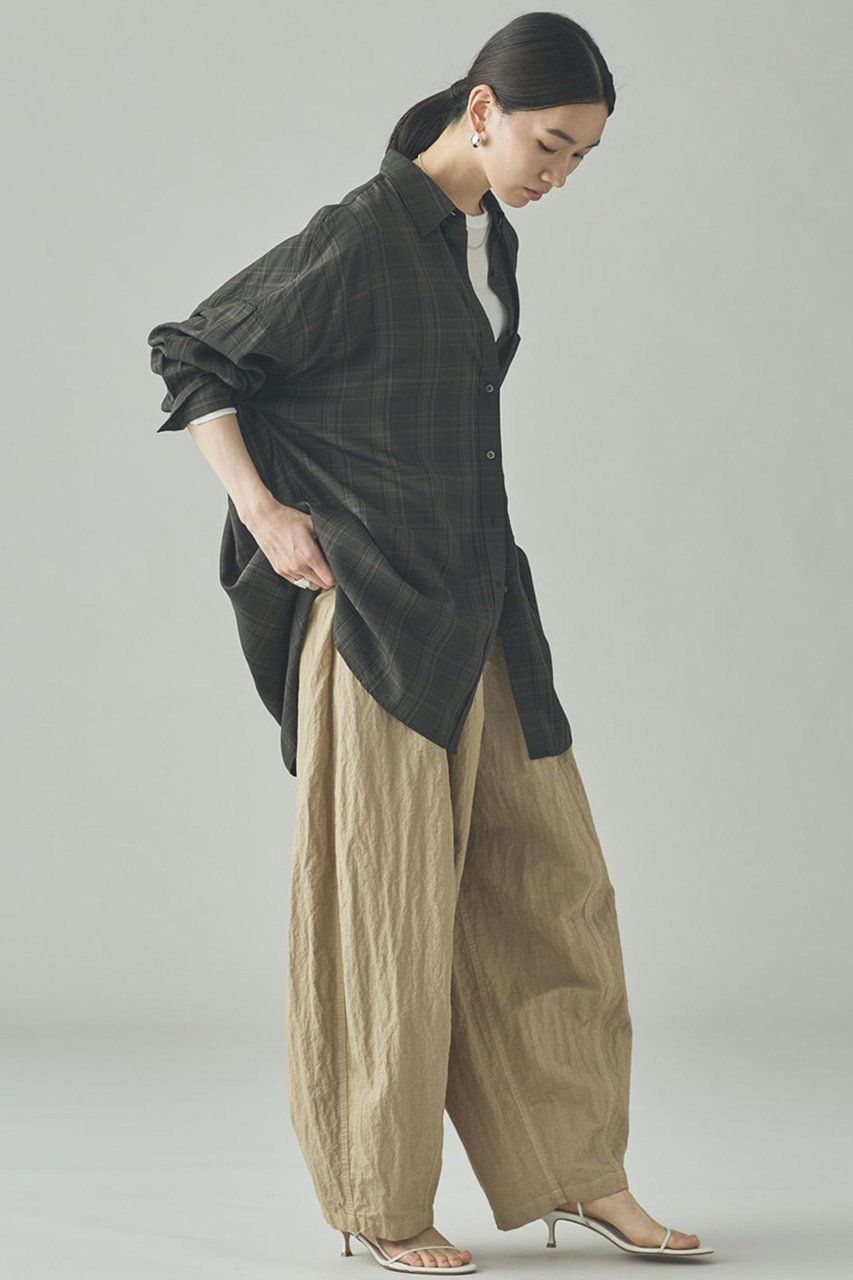 【カレンソロジー/Curensology】のセルロースローンチェックシャツ 人気、トレンドファッション・服の通販 founy(ファニー) 　ファッション　Fashion　レディースファッション　Fashion for Women　トップス・カットソー　Cut & Sew Tops　シャツ・ブラウス・オフィスカジュアル　Elegant Blouses & Button-Ups　とろみ　Fluid, Flowy Fabric　インナー　Innerwear　カーゴパンツ　Cargo Pants, Utility Pants　ジャケット　Jacket, Outerwear　スリーブ　Sleeve, Long Sleeve / Short Sleeve　チェック　Check, Plaid, Tartan　トレンド　Trend, Trending Now　ドレープ　Drape, Draping Fabric　バランス　Balance, Style Balance　ビッグ　Big, Oversized　ボトム　Bottoms, Lower Wear　ロング　Long, Long-Length　エレガント 上品　Elegant　other-6|ID: prp329100004916996 ipo3291000000036865993