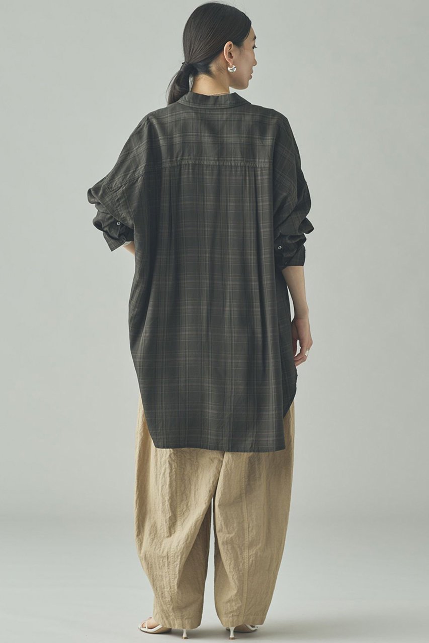 【カレンソロジー/Curensology】のセルロースローンチェックシャツ 人気、トレンドファッション・服の通販 founy(ファニー) 　ファッション　Fashion　レディースファッション　Fashion for Women　トップス・カットソー　Cut & Sew Tops　シャツ・ブラウス・オフィスカジュアル　Elegant Blouses & Button-Ups　とろみ　Fluid, Flowy Fabric　インナー　Innerwear　カーゴパンツ　Cargo Pants, Utility Pants　ジャケット　Jacket, Outerwear　スリーブ　Sleeve, Long Sleeve / Short Sleeve　チェック　Check, Plaid, Tartan　トレンド　Trend, Trending Now　ドレープ　Drape, Draping Fabric　バランス　Balance, Style Balance　ビッグ　Big, Oversized　ボトム　Bottoms, Lower Wear　ロング　Long, Long-Length　エレガント 上品　Elegant　other-7|ID: prp329100004916996 ipo3291000000036865994