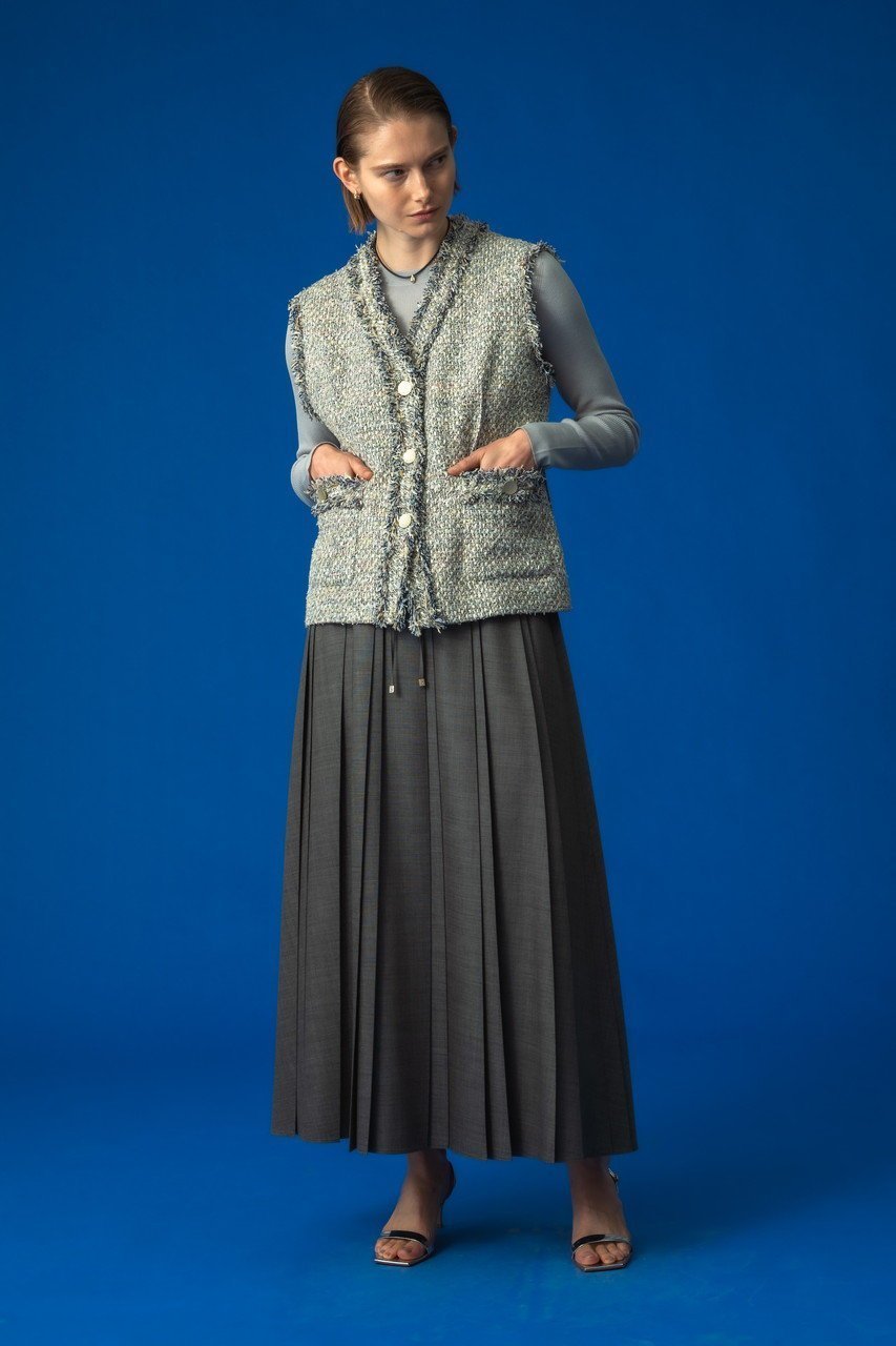 【エブール/ebure】のマルチツィード ノーカラージレ 人気、トレンドファッション・服の通販 founy(ファニー) 　ファッション　Fashion　レディースファッション　Fashion for Women　アウター　Coat / Outerwear Collection　レディースジャケット・軽アウター　Jackets　おすすめ　Recommended / Our Picks　イタリア　Italy　ジャケット　Jacket, Outerwear　セットアップ　Set-Up, Coordinated Outfit　ツイード／ツィード　Choker, Choker Necklace　デニム　Denim, Jeans Material　バイアス　Bias, Diagonal Cut　ベスト　Vest, Waistcoat　ポケット　Pocket, Pocket Detail　other-8|ID: prp329100004916999 ipo3291000000036866021