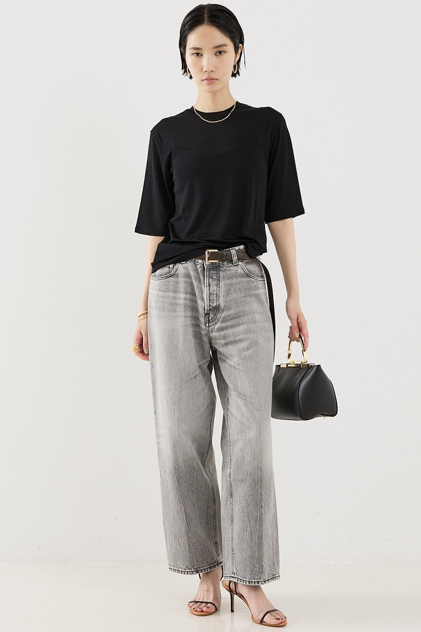 【ザ ストア バイ シー/THE STORE by C】のウォッシャブルシルクTee 人気、トレンドファッション・服の通販 founy(ファニー) 　ファッション　Fashion　レディースファッション　Fashion for Women　トップス・カットソー　Cut & Sew Tops　シャツ・ブラウス・オフィスカジュアル　Elegant Blouses & Button-Ups　ロングTシャツ・Tシャツ　Longline T-Shirts & Tees　カットソー・ベーシックTシャツ　Cut-and-Sewn Tops / Stretch Tees & Basics　エレガント 上品　Elegant　ショート　Short, Short Length　シルク　Silk, 100% Silk　スリーブ　Sleeve, Long Sleeve / Short Sleeve　センター　Center, Center Line　ドレープ　Drape, Draping Fabric　プレート　Plate, Dish　洗える　Machine Washable　other-3|ID: prp329100004917009 ipo3291000000036866494