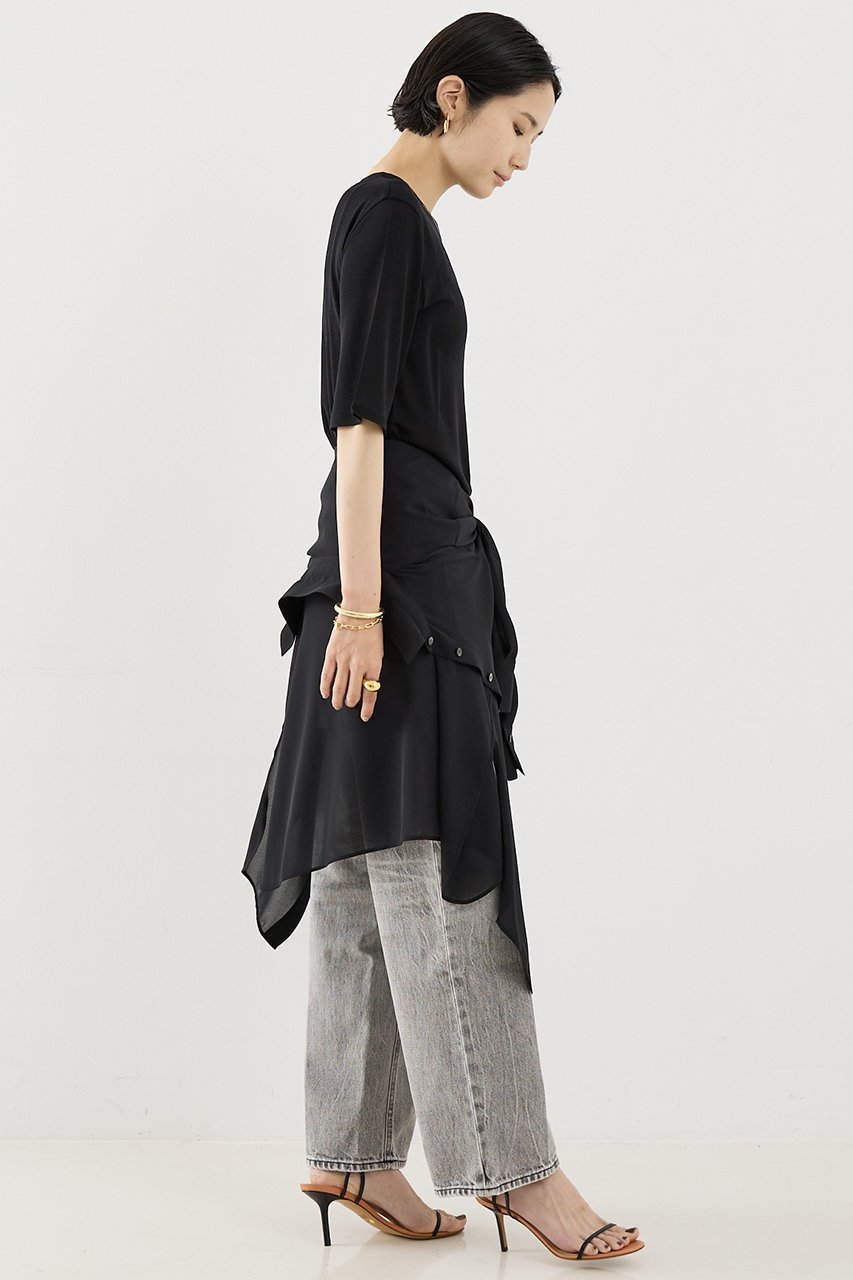 【ザ ストア バイ シー/THE STORE by C】のウォッシャブルシルクTee 人気、トレンドファッション・服の通販 founy(ファニー) 　ファッション　Fashion　レディースファッション　Fashion for Women　トップス・カットソー　Cut & Sew Tops　シャツ・ブラウス・オフィスカジュアル　Elegant Blouses & Button-Ups　ロングTシャツ・Tシャツ　Longline T-Shirts & Tees　カットソー・ベーシックTシャツ　Cut-and-Sewn Tops / Stretch Tees & Basics　エレガント 上品　Elegant　ショート　Short, Short Length　シルク　Silk, 100% Silk　スリーブ　Sleeve, Long Sleeve / Short Sleeve　センター　Center, Center Line　ドレープ　Drape, Draping Fabric　プレート　Plate, Dish　洗える　Machine Washable　other-8|ID: prp329100004917009 ipo3291000000036866499