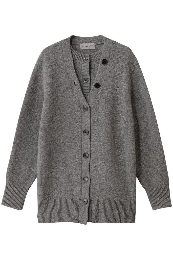 【オブリオ/AUBRIOT】のフェイクレイヤードカーディガン インテリア・キッズ・メンズ・レディースファッション・服の通販 founy(ファニー) https://founy.com/ ファッション Fashion レディースファッション Fashion for Women トップス・カットソー Cut & Sew Tops ニット Knit Tops & Sweaters カーディガン・羽織り Layered Style Cardigans イタリア Italy カーディガン Cardigan, Knitwear リラックス Relax, Relaxed Fit |ID: prp329100004917084 ipo3291000000036867939