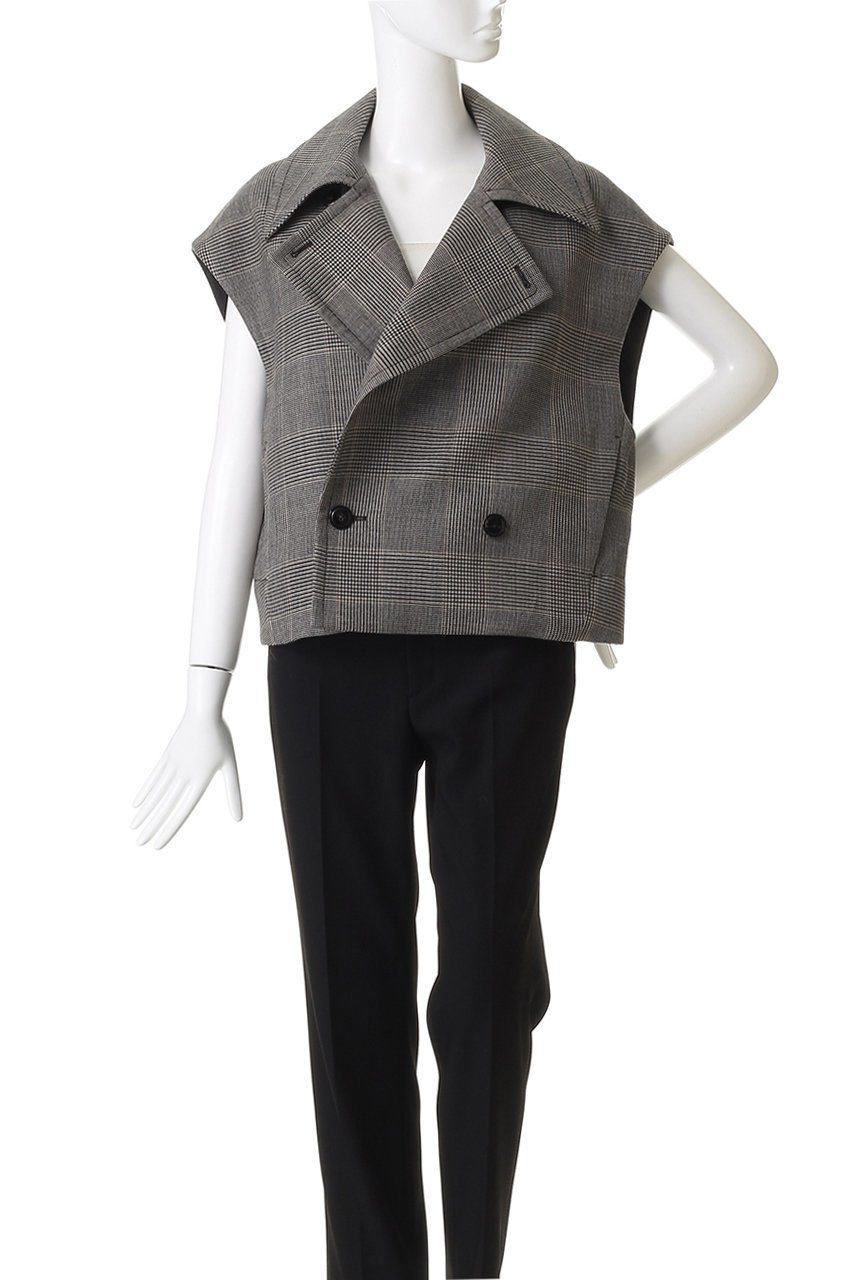 【デパリエ/DEPAREILLE】のグレンチェックジレ 人気、トレンドファッション・服の通販 founy(ファニー) 　ファッション　Fashion　レディースファッション　Fashion for Women　アウター　Coat / Outerwear Collection　レディースジャケット・軽アウター　Jackets　ショート　Short, Short Length　ジャケット　Jacket, Outerwear　チェック　Check, Plaid, Tartan　トレンド　Trend, Trending Now　バランス　Balance, Style Balance　ビッグ　Big, Oversized　ベスト　Vest, Waistcoat　other-2|ID: prp329100004917099 ipo3291000000036868260