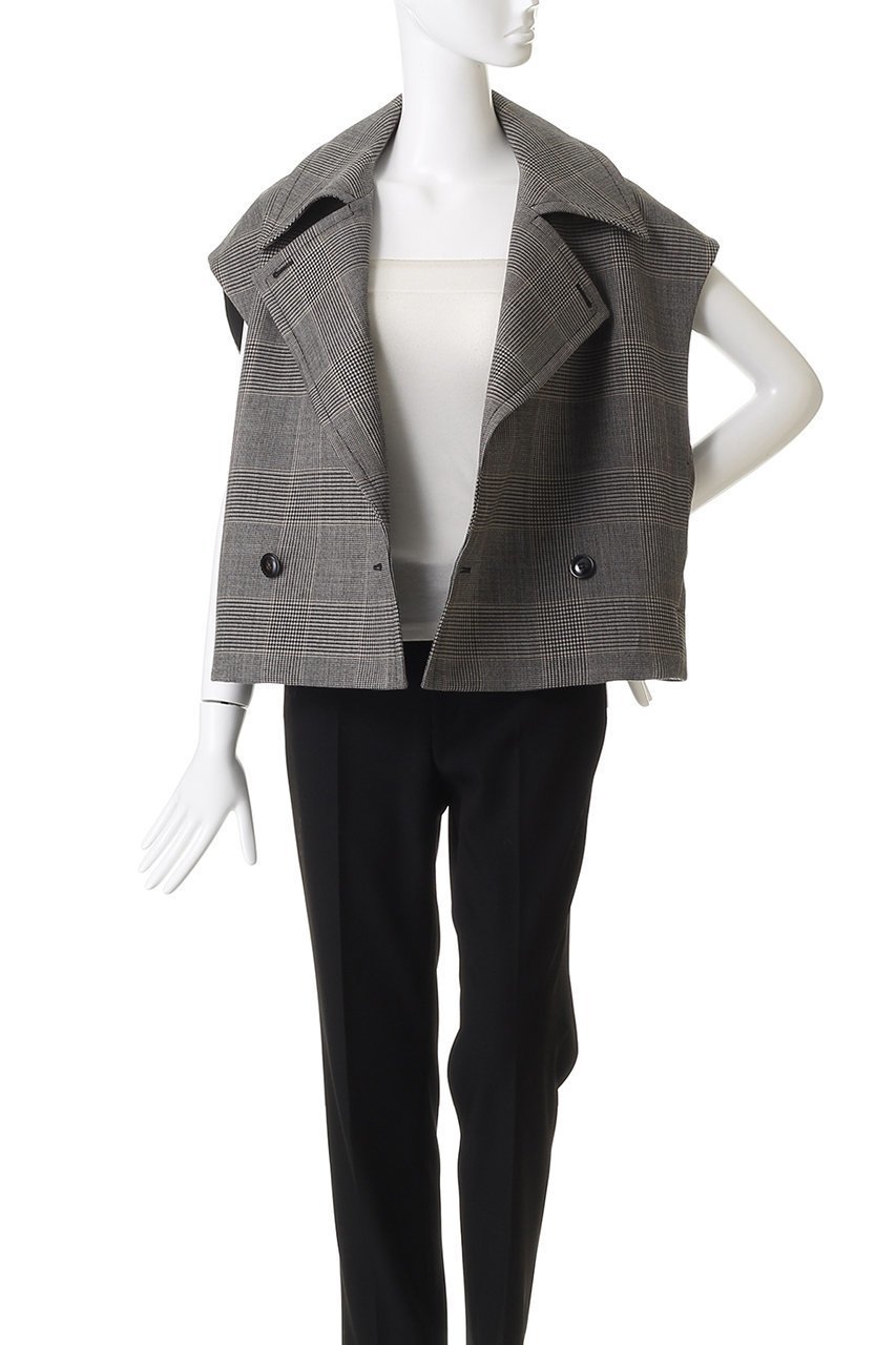 【デパリエ/DEPAREILLE】のグレンチェックジレ 人気、トレンドファッション・服の通販 founy(ファニー) 　ファッション　Fashion　レディースファッション　Fashion for Women　アウター　Coat / Outerwear Collection　レディースジャケット・軽アウター　Jackets　ショート　Short, Short Length　ジャケット　Jacket, Outerwear　チェック　Check, Plaid, Tartan　トレンド　Trend, Trending Now　バランス　Balance, Style Balance　ビッグ　Big, Oversized　ベスト　Vest, Waistcoat　other-8|ID: prp329100004917099 ipo3291000000036868266