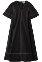 【ガニー/GANNI】のStretch Cotton Aライン ロング ドレス ブラック|ID: prp329100004917133 ipo3291000000036869222