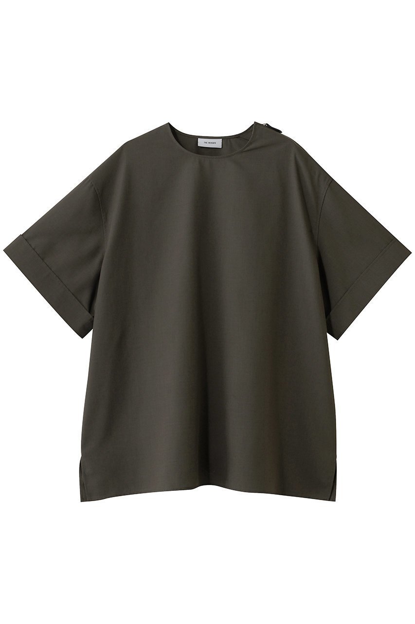 【ザ リラクス/THE RERACS】のショートスリーブサイドジッププルオーバーシャツ インテリア・キッズ・メンズ・レディースファッション・服の通販 founy(ファニー) 　ファッション　Fashion　レディースファッション　Fashion for Women　トップス・カットソー　Cut & Sew Tops　シャツ・ブラウス・オフィスカジュアル　Elegant Blouses & Button-Ups　カジュアルプルオーバー・ニットトップス　Pullovers & Knit Tops / Casual Pullovers　ショルダー　Shoulder, Shoulder Strap　ショート　Short, Short Length　ジップ　Zip, Zipper　スリット　Slit, Slit Detail　スリーブ　Sleeve, Long Sleeve / Short Sleeve　モダン　Modern, Contemporary　エレガント 上品　Elegant　ガンメタルグレー|ID: prp329100004917161 ipo3291000000036869459