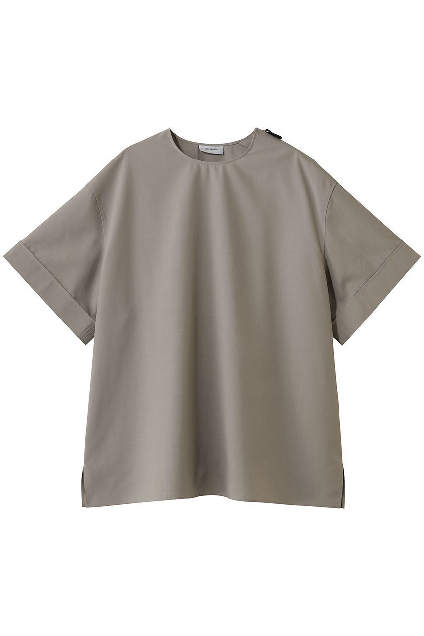 【ザ リラクス/THE RERACS】のショートスリーブサイドジッププルオーバーシャツ インテリア・キッズ・メンズ・レディースファッション・服の通販 founy(ファニー) 　ファッション　Fashion　レディースファッション　Fashion for Women　トップス・カットソー　Cut & Sew Tops　シャツ・ブラウス・オフィスカジュアル　Elegant Blouses & Button-Ups　カジュアルプルオーバー・ニットトップス　Pullovers & Knit Tops / Casual Pullovers　ショルダー　Shoulder, Shoulder Strap　ショート　Short, Short Length　ジップ　Zip, Zipper　スリット　Slit, Slit Detail　スリーブ　Sleeve, Long Sleeve / Short Sleeve　モダン　Modern, Contemporary　エレガント 上品　Elegant　サンドストーン|ID: prp329100004917161 ipo3291000000036869461