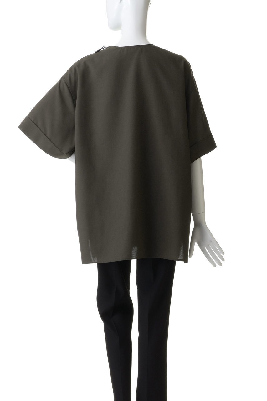 【ザ リラクス/THE RERACS】のショートスリーブサイドジッププルオーバーシャツ 人気、トレンドファッション・服の通販 founy(ファニー) 　ファッション　Fashion　レディースファッション　Fashion for Women　トップス・カットソー　Cut & Sew Tops　シャツ・ブラウス・オフィスカジュアル　Elegant Blouses & Button-Ups　カジュアルプルオーバー・ニットトップス　Pullovers & Knit Tops / Casual Pullovers　ショルダー　Shoulder, Shoulder Strap　ショート　Short, Short Length　ジップ　Zip, Zipper　スリット　Slit, Slit Detail　スリーブ　Sleeve, Long Sleeve / Short Sleeve　モダン　Modern, Contemporary　エレガント 上品　Elegant　other-4|ID: prp329100004917161 ipo3291000000036869467